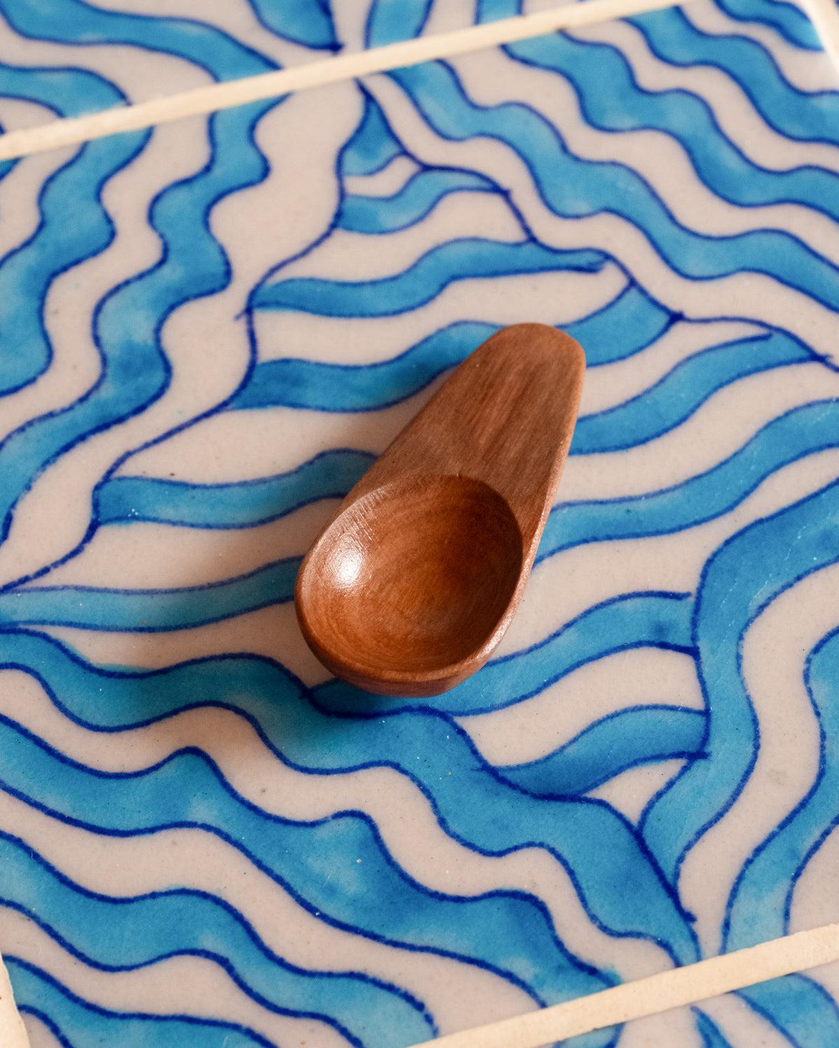Olive Wood Small Oval Spice Spoon