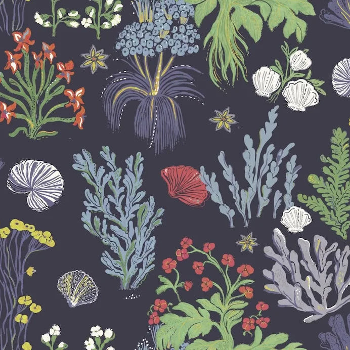 Aster and Cockle Fabric | Navy