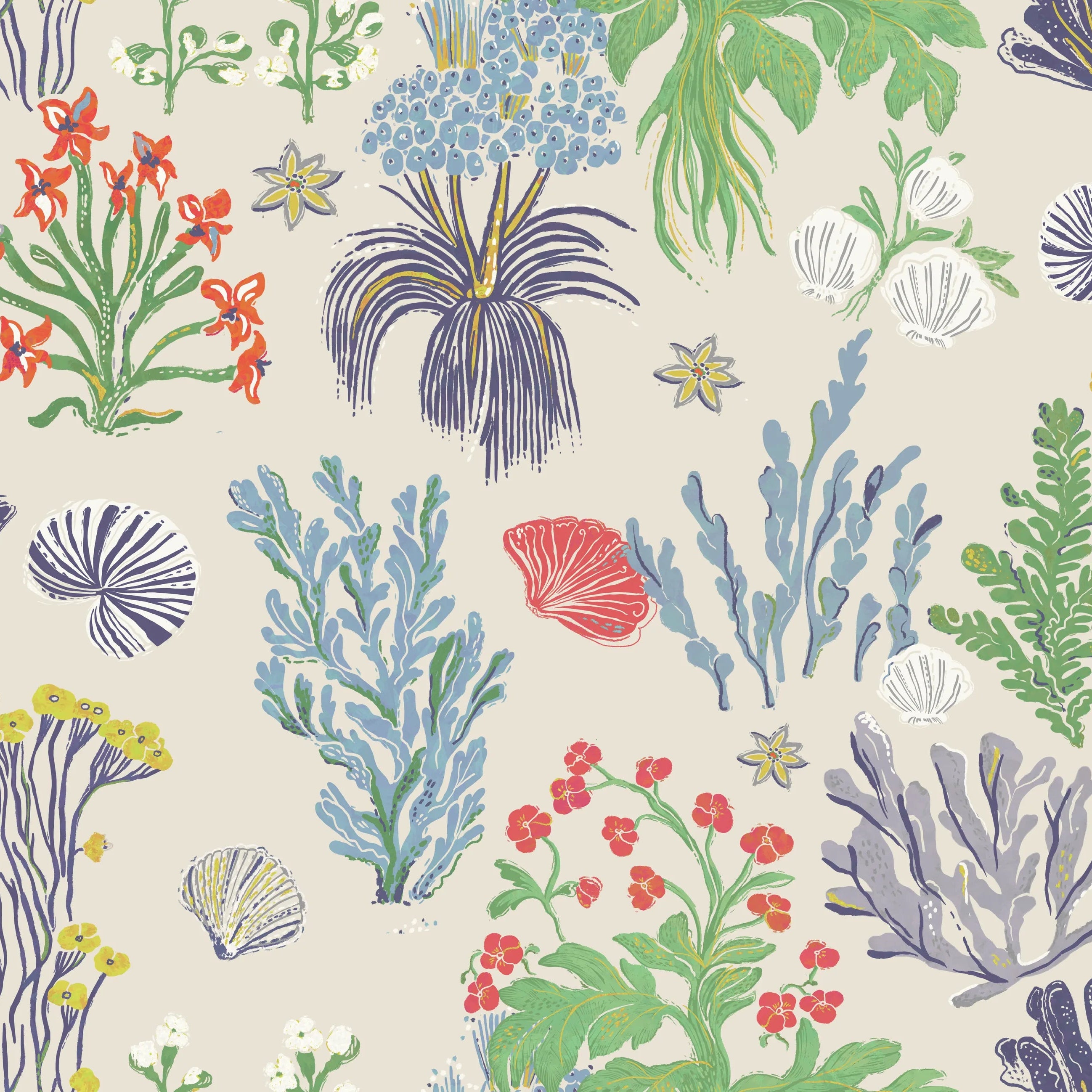 Aster and Cockle Wallpaper | Sand