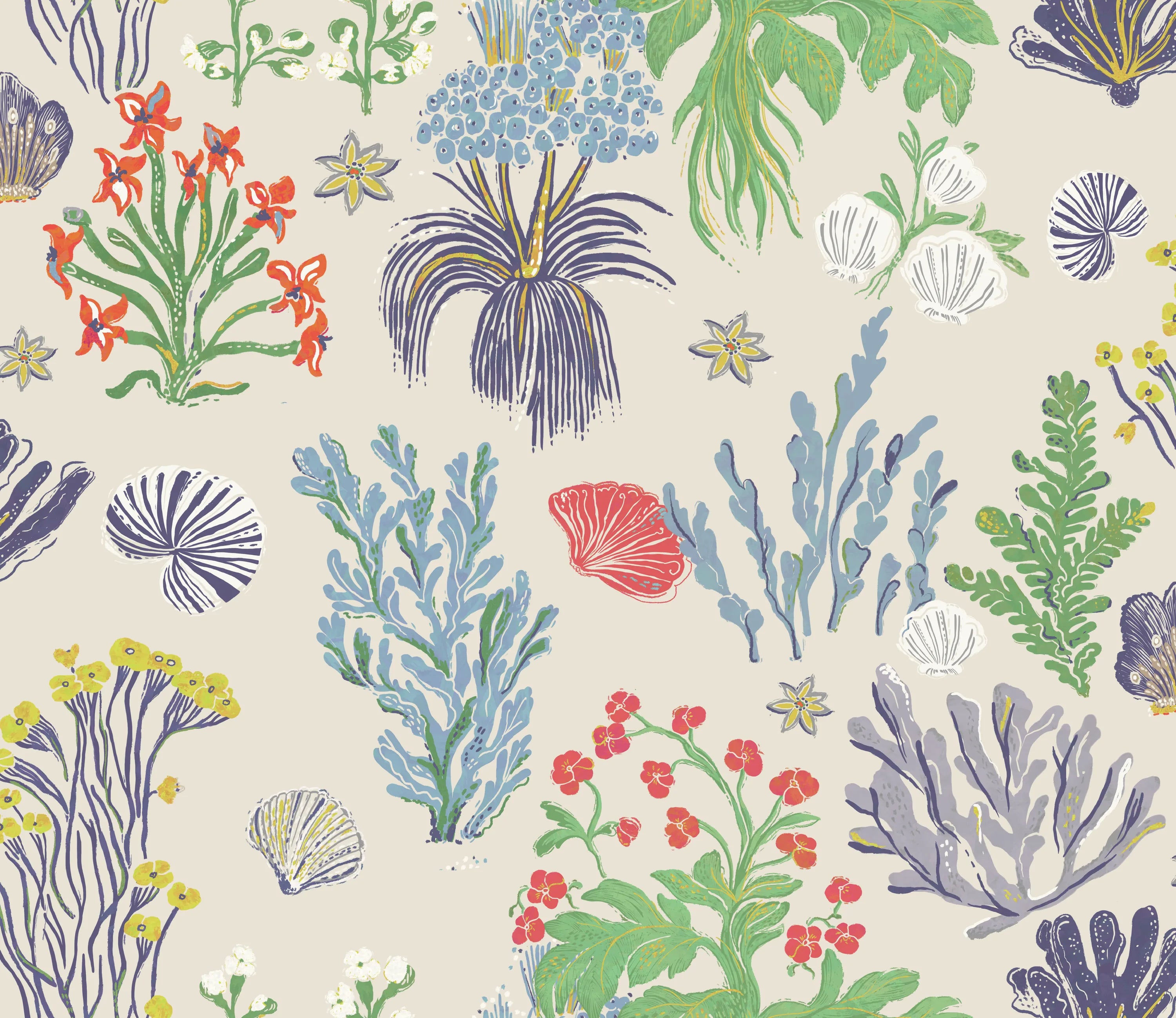 Aster and Cockle Fabric - Sand