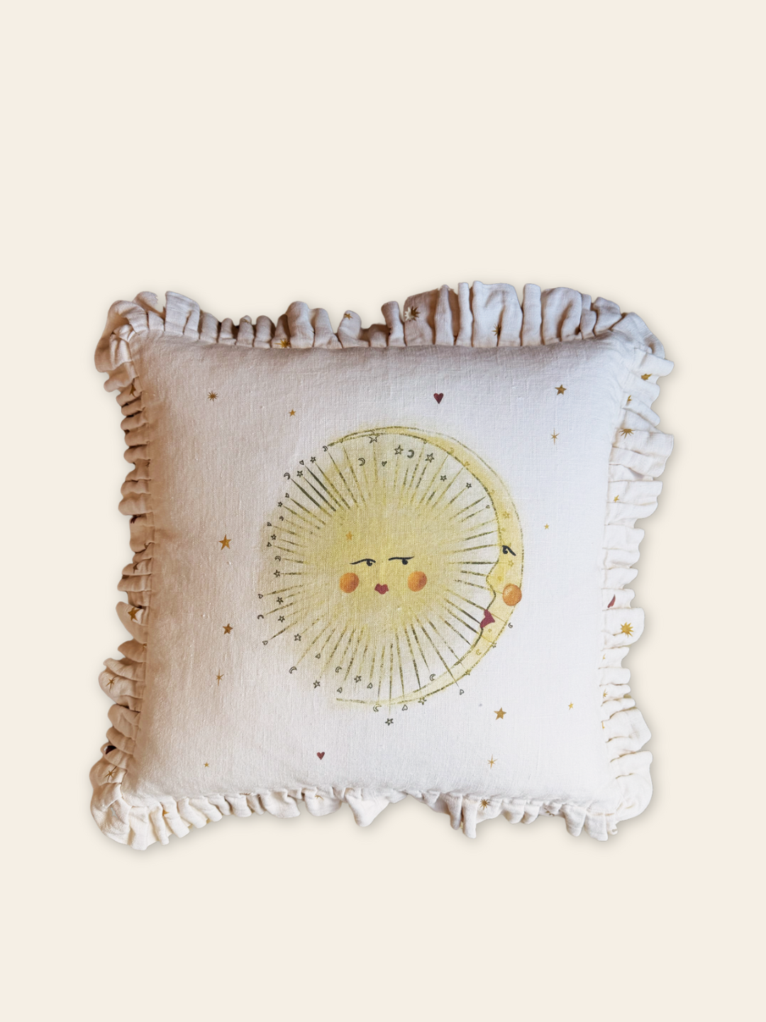 Linen ruffled cushion cover Astral Weeks