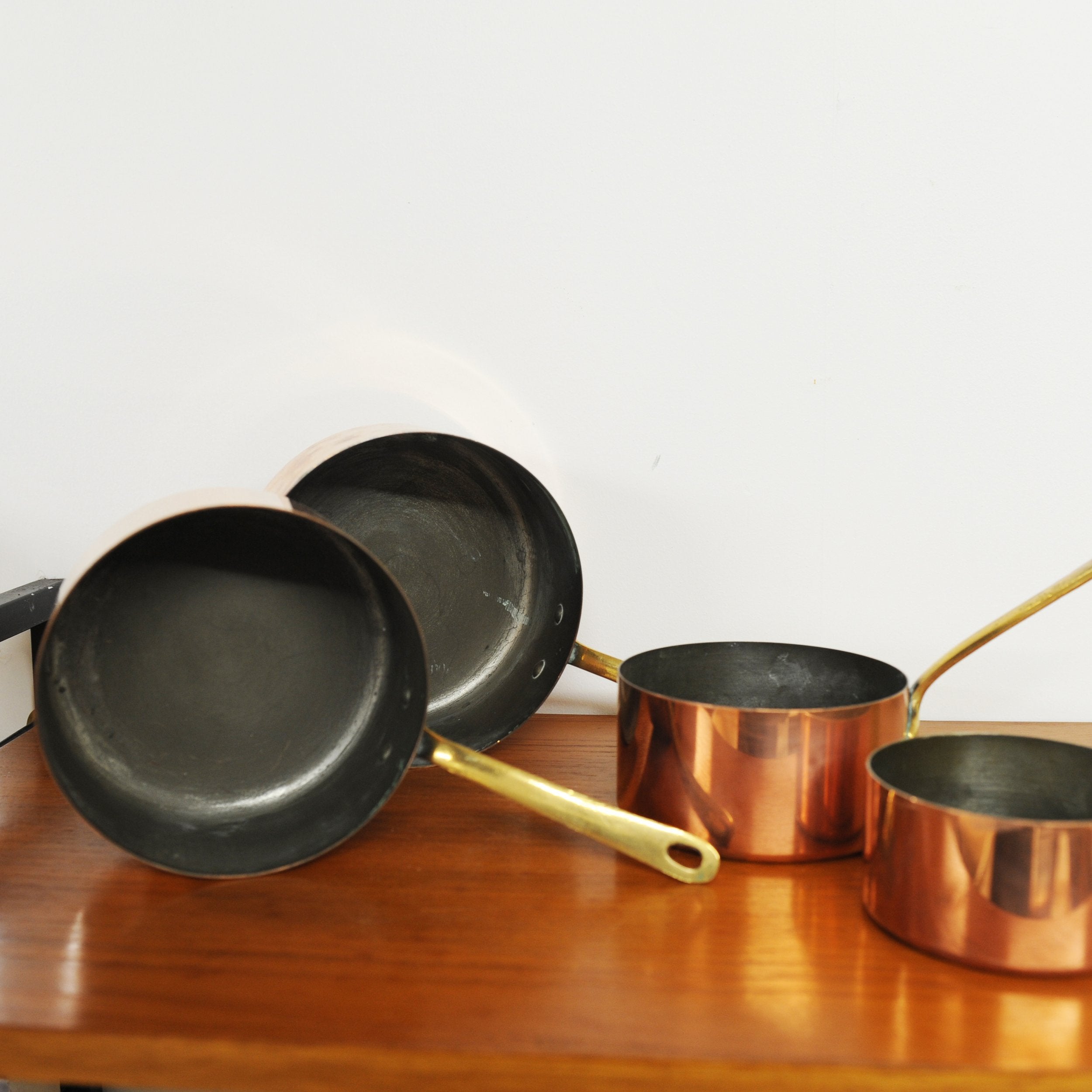 Vintage 1950s French Copper Pans | Set of Four
