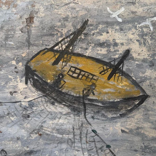 Hauling The Net Oil Painting.