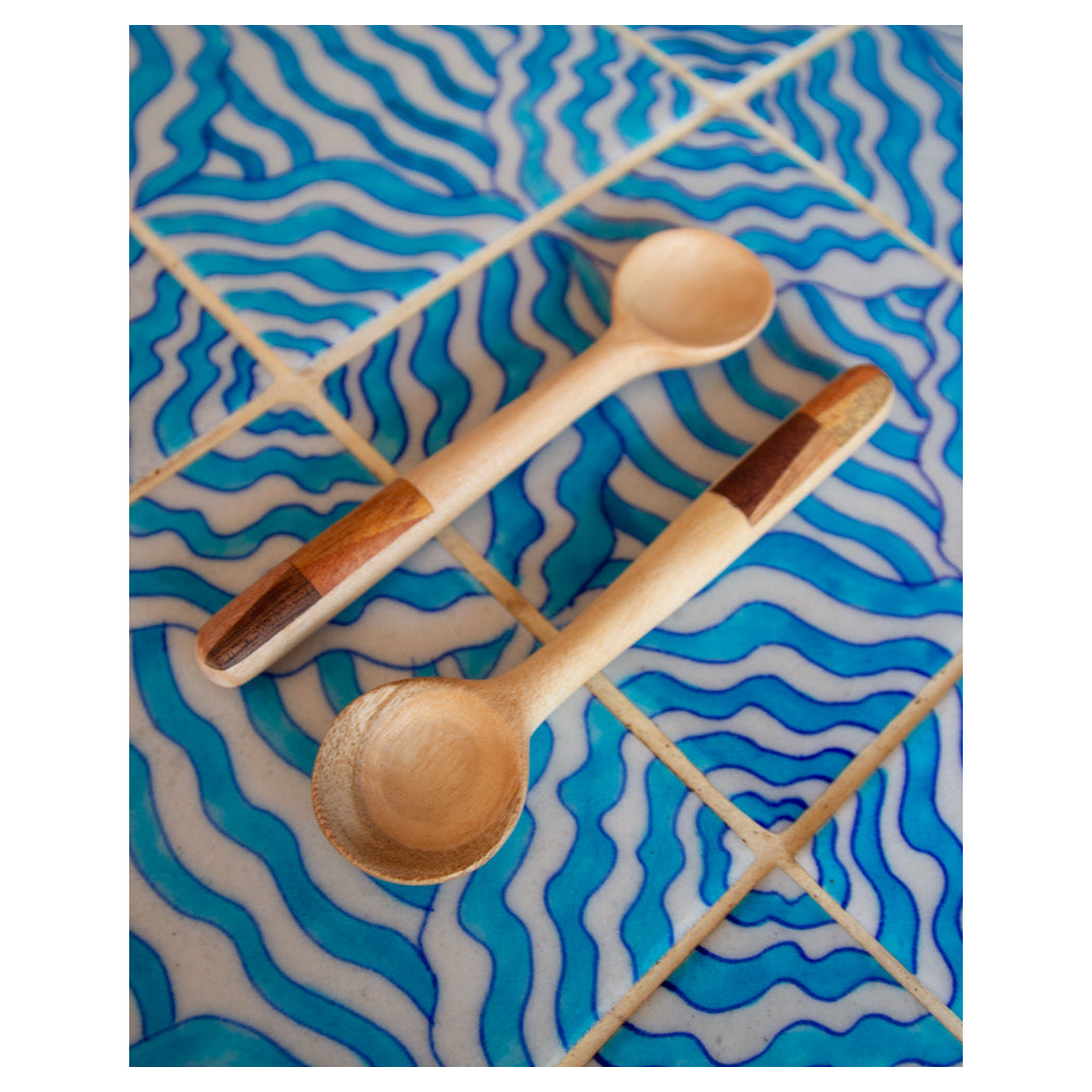 Indian Mosaic Wooden Sugar Spoon