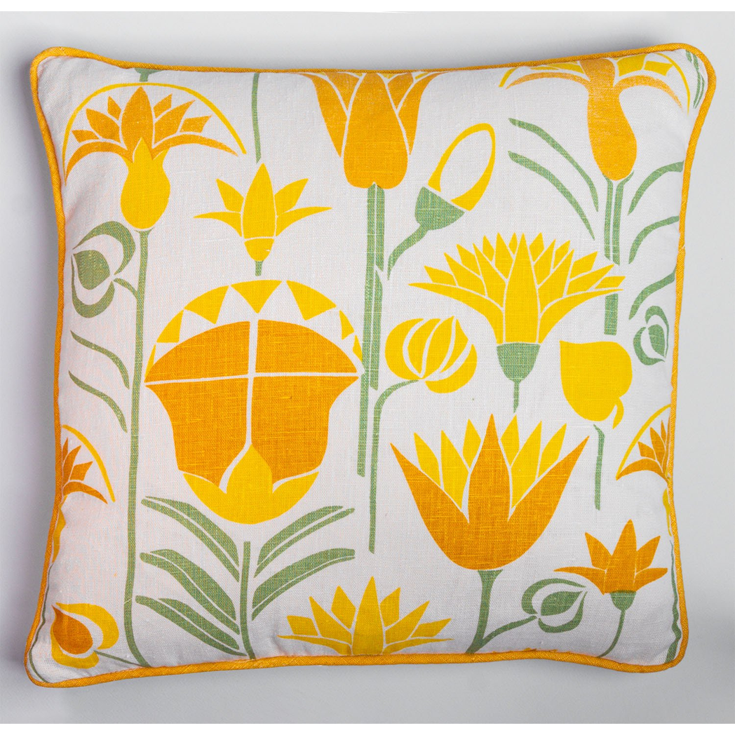 Lotus Cushion (tones of yellow)