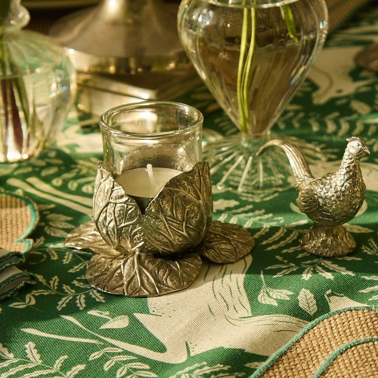 Pewter Cabbage Tea Light Holder | Set of 2