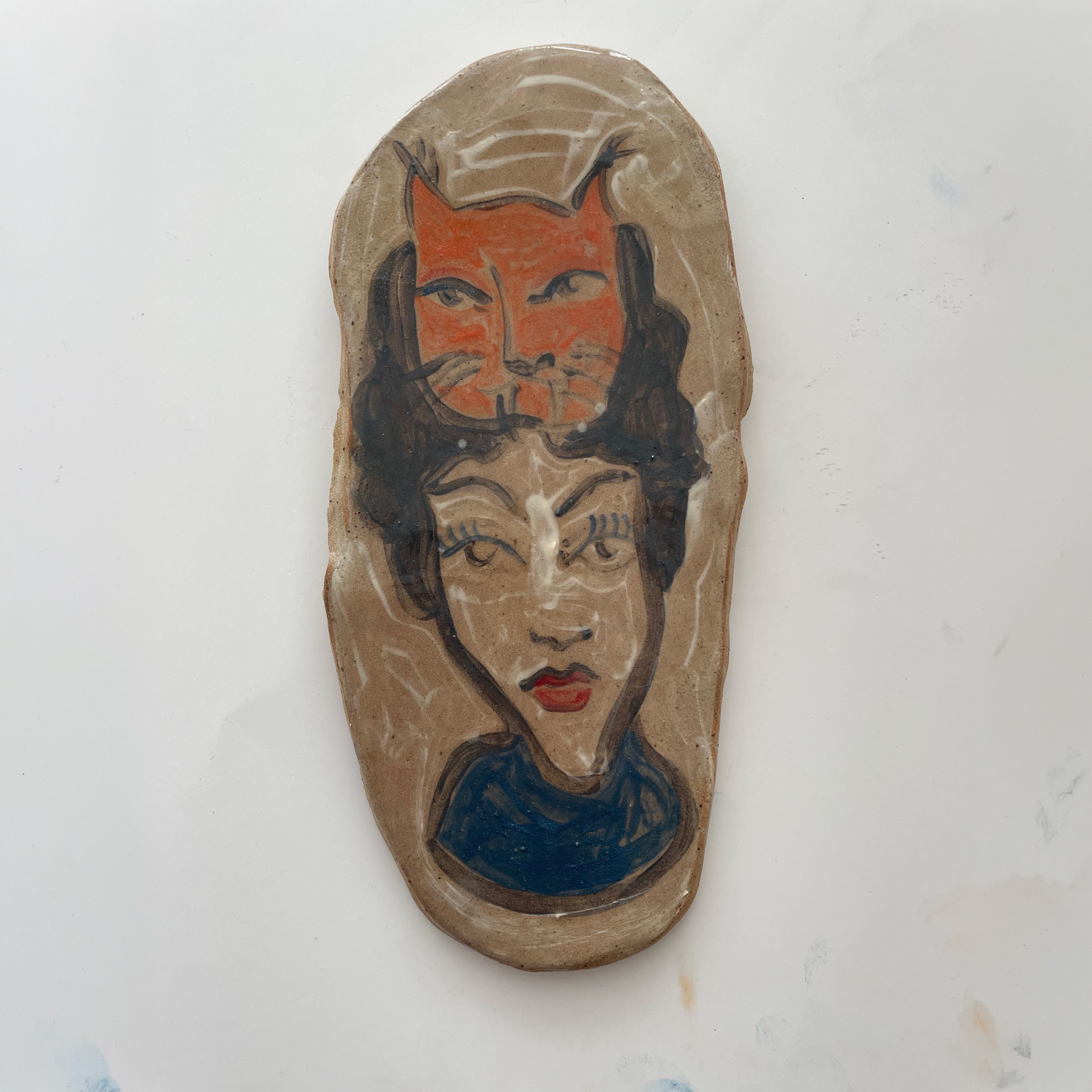 Cathead Ceramic Wall Hanging