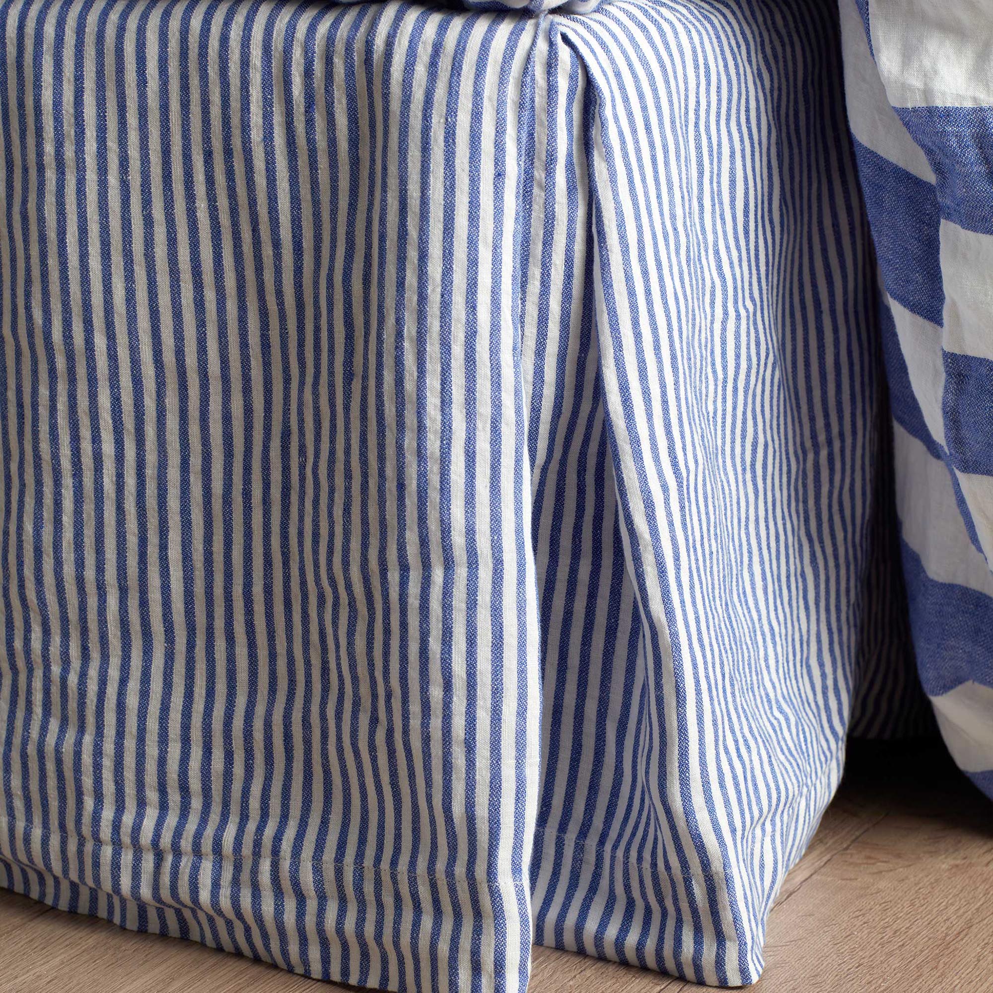 Cobalt Cora Stripe Linen Valance