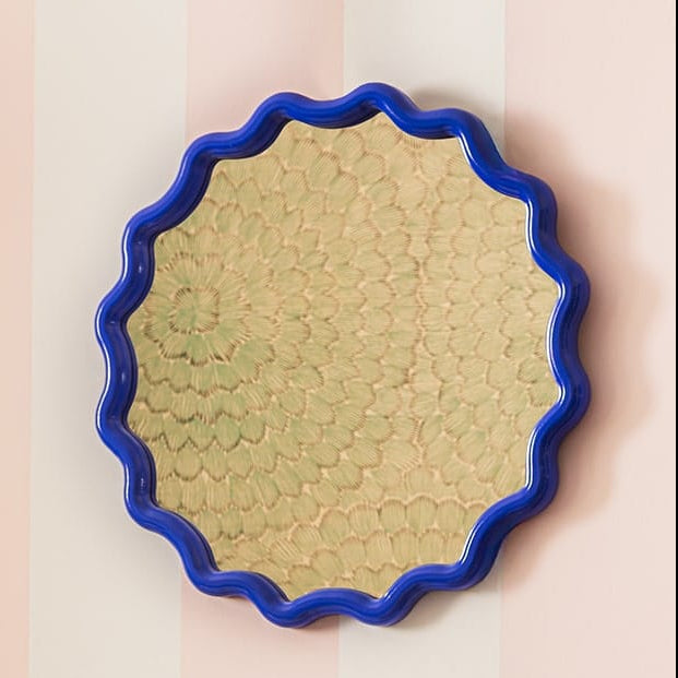 Daisy Scallop Mirror | Cobalt
