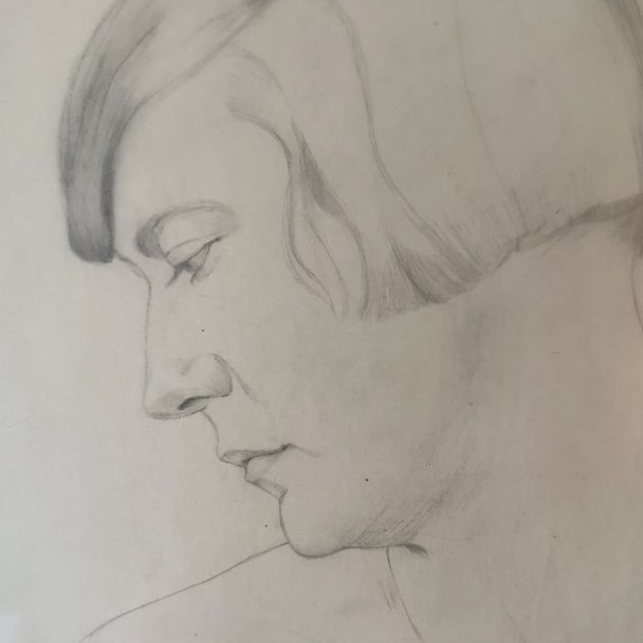 Head of a Woman Vintage Illustration