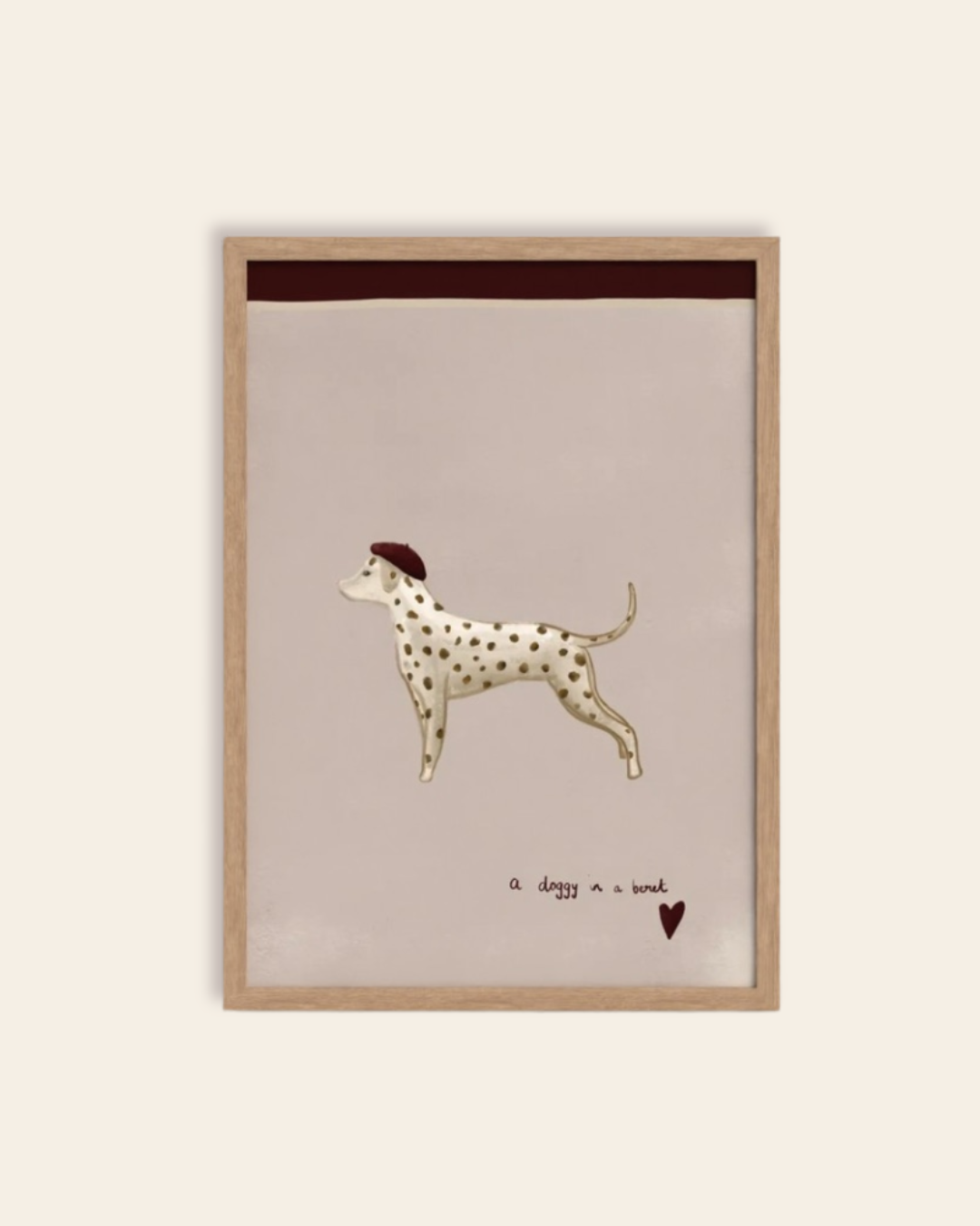 A Doggy in a beret Art Print