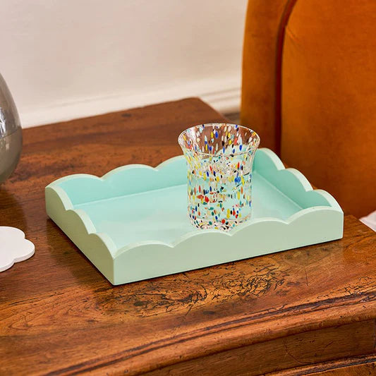 Small Rectangular Scalloped Tray | Eau De Nil