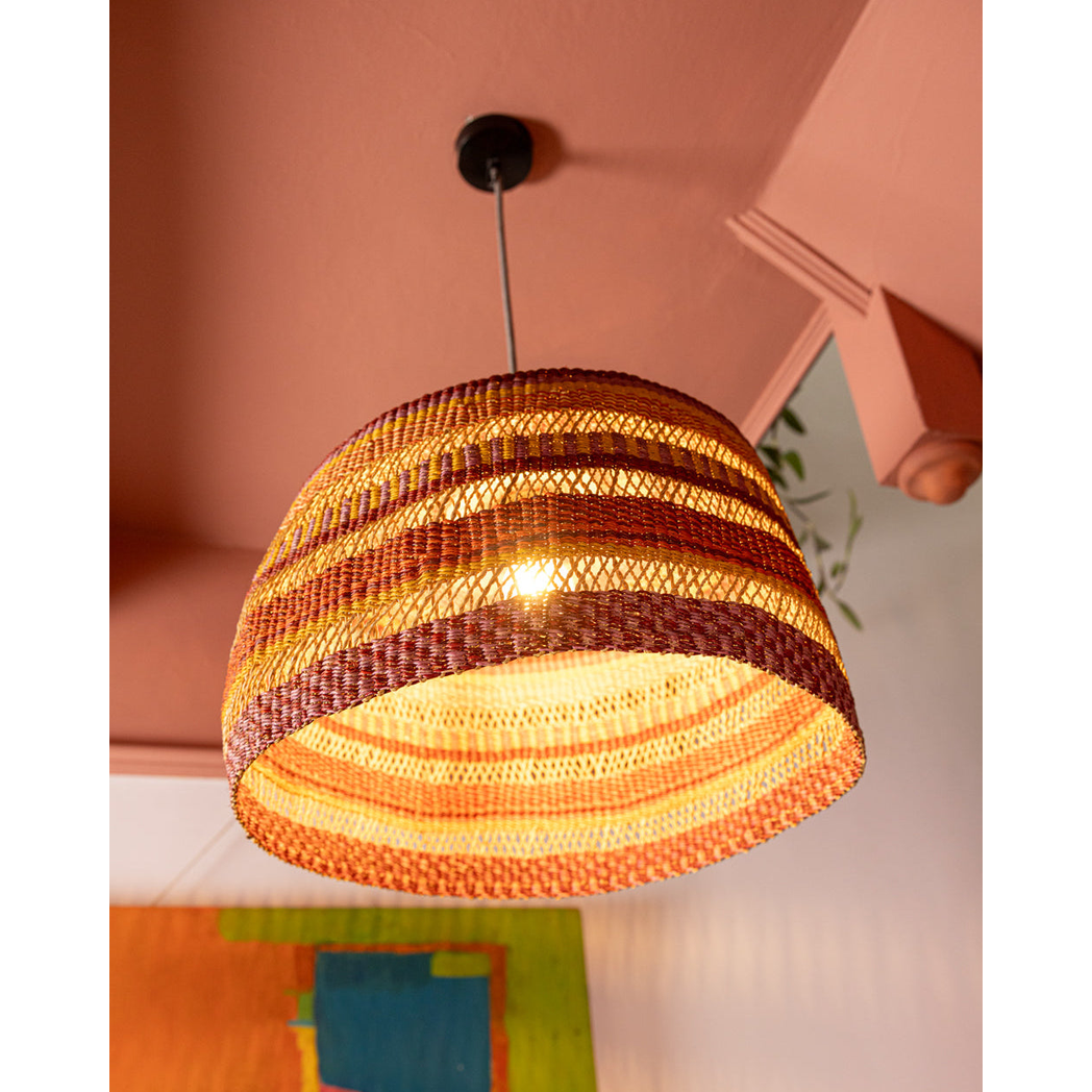 Ghanaian Handwoven Open Weave Light Shade 'Tamale Purple'