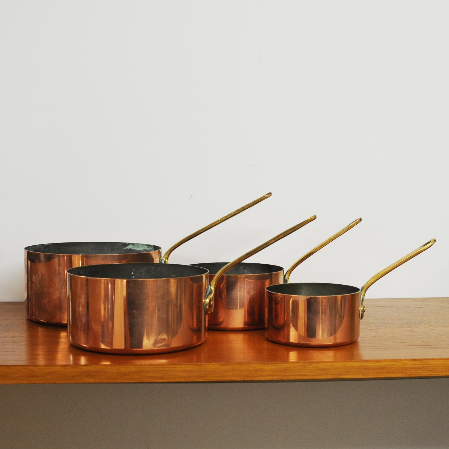 Vintage 1950s French Copper Pans | Set of Four