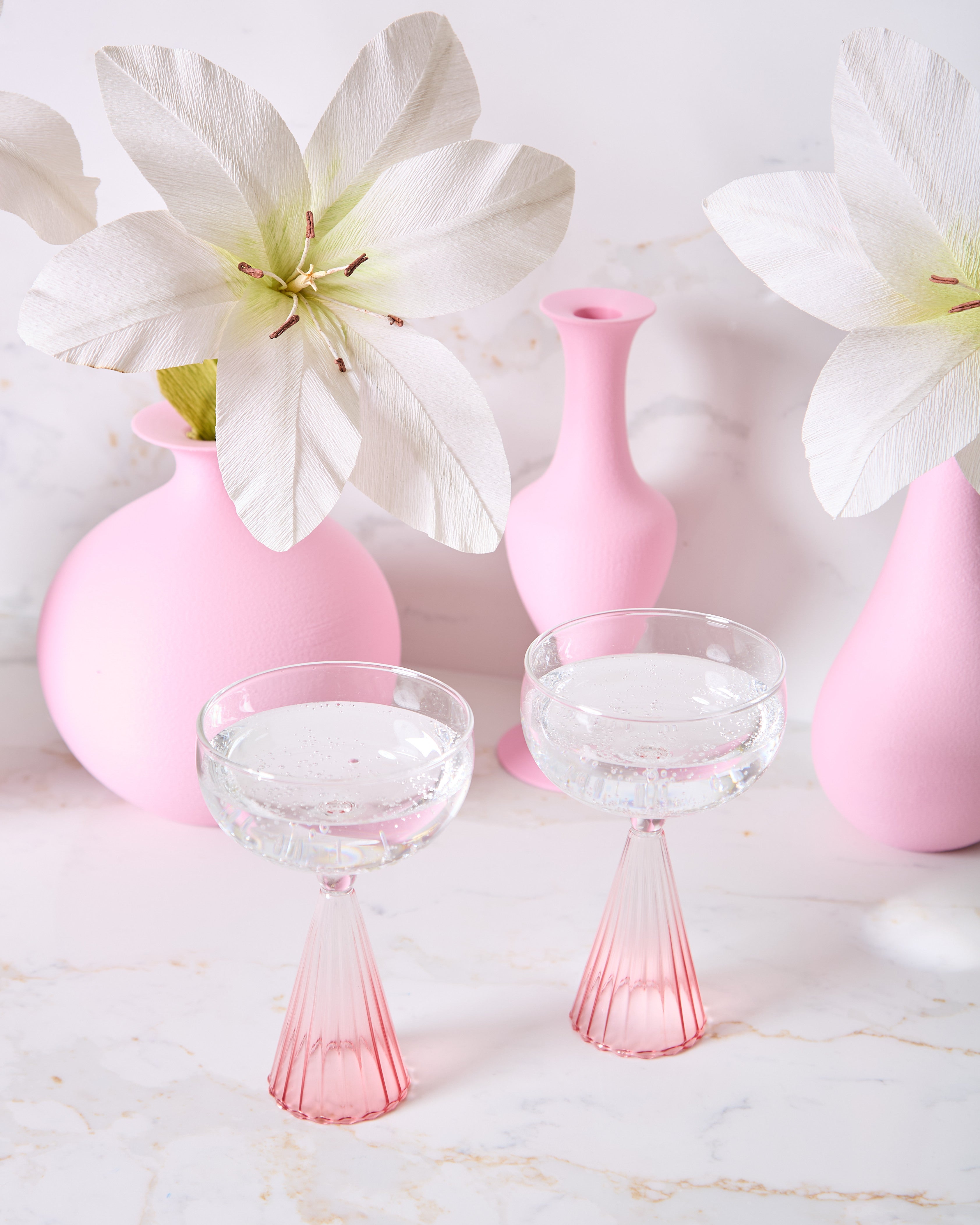 Champagne Glass - Pink Gradient