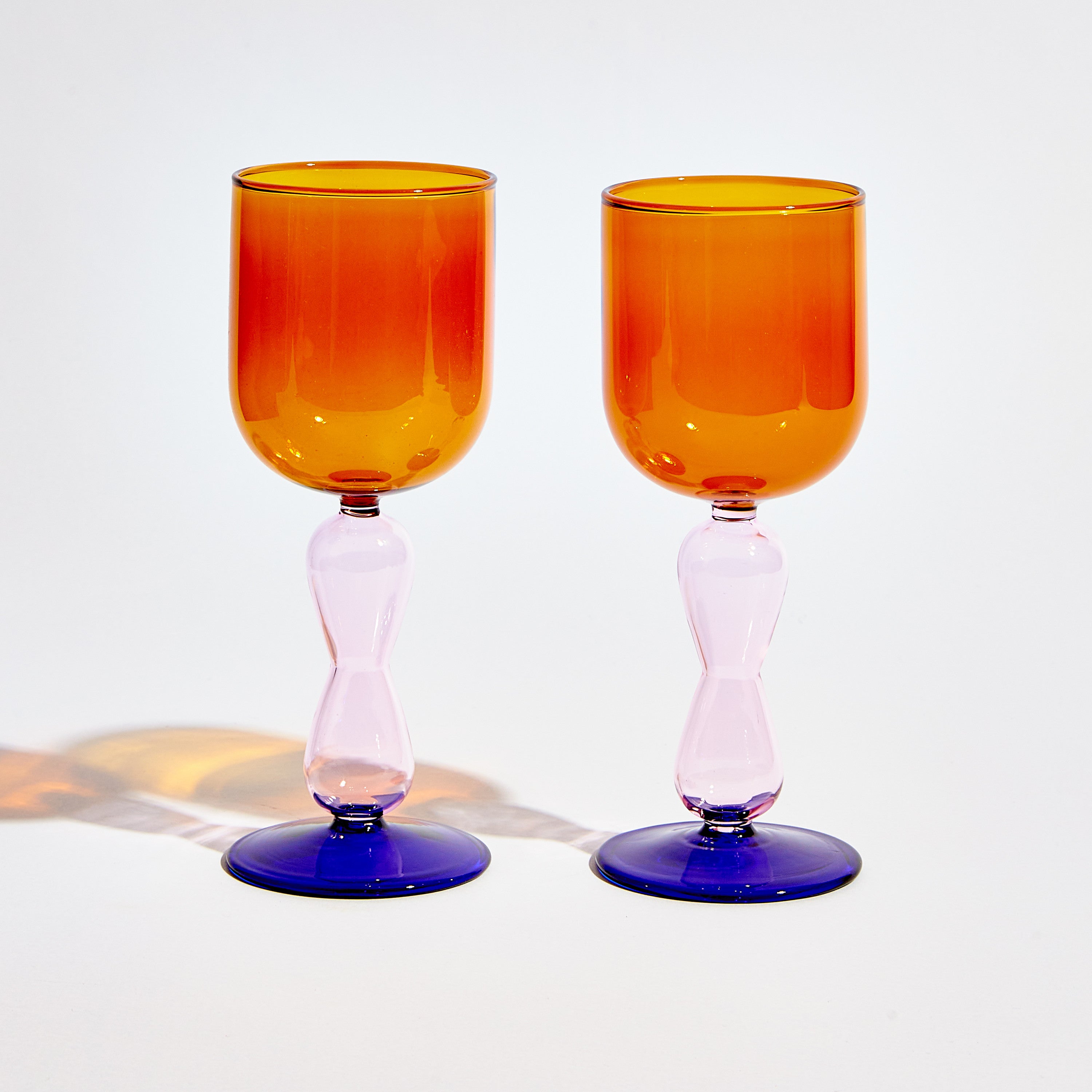 Retro wine goblet- Amber