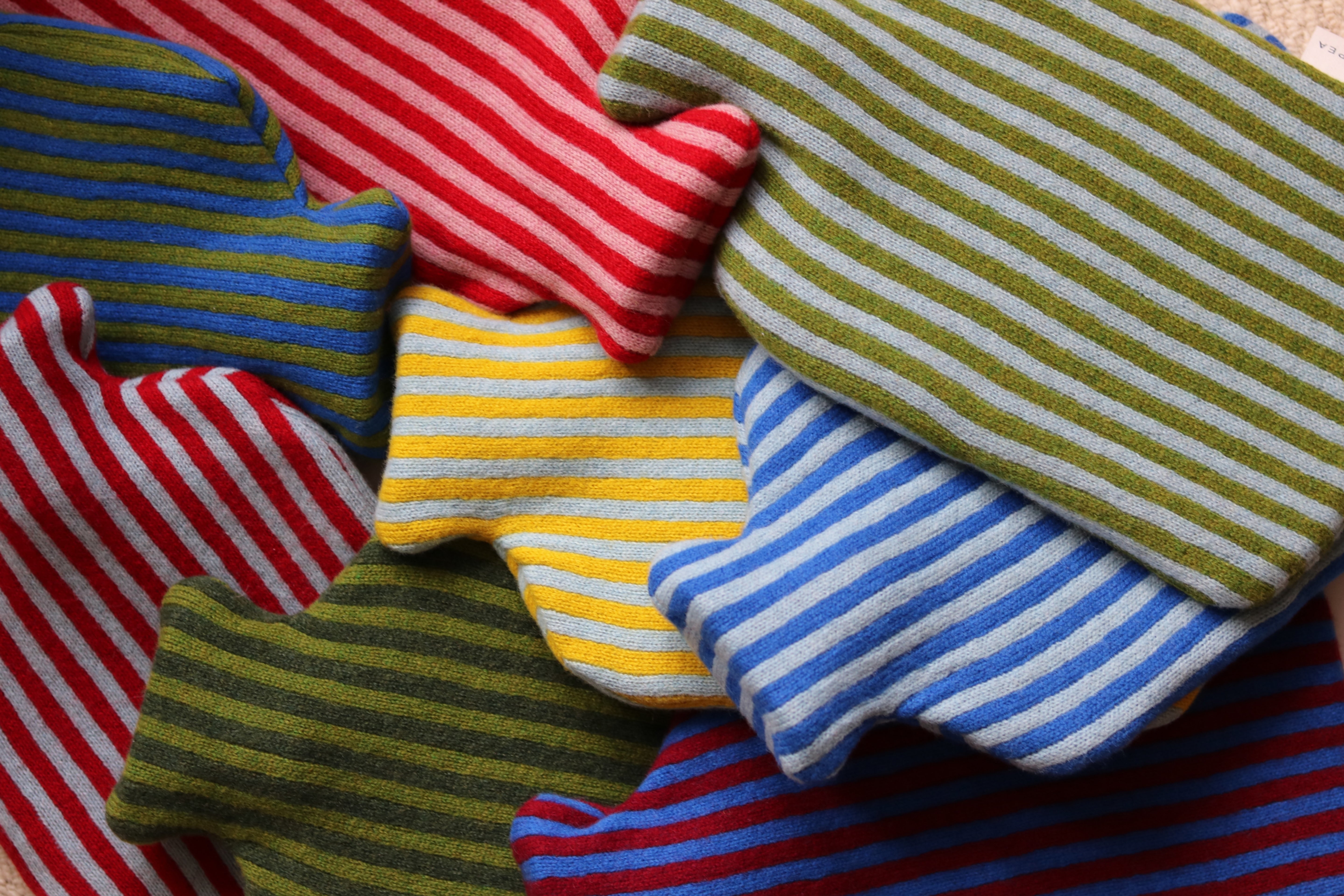 Piccalilli and Blue Bold Stripe Hot Water Bottle