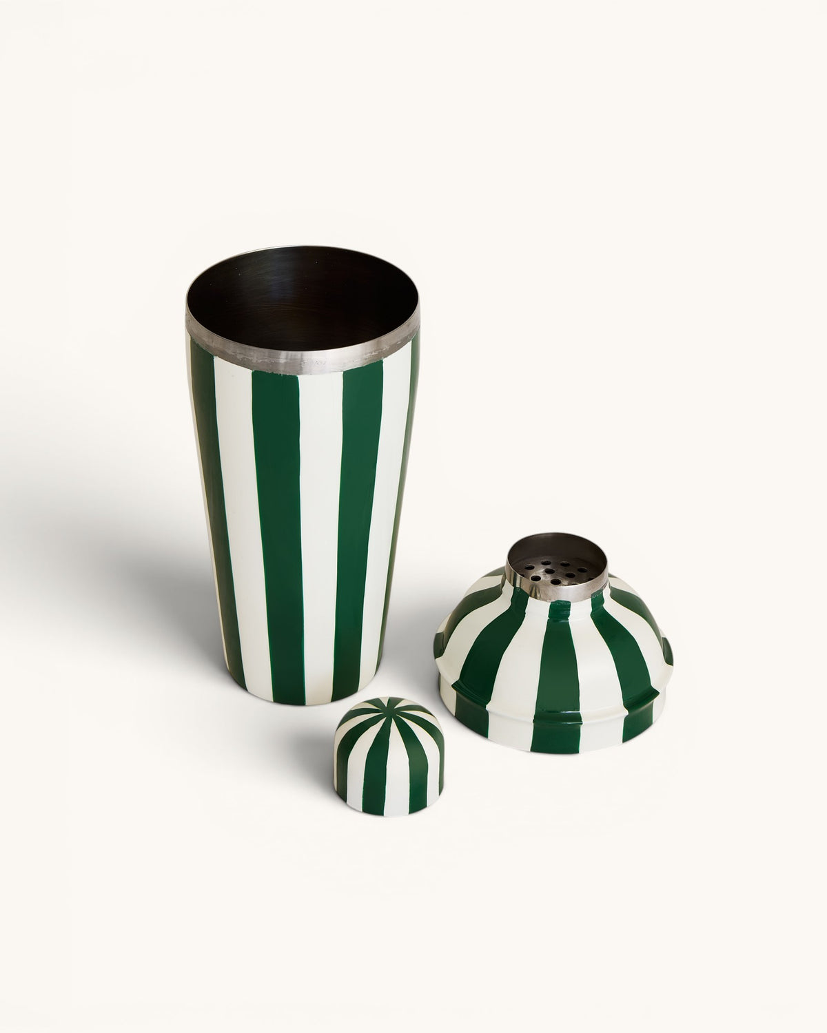 Cocktail Shaker, Forest Green Stripe