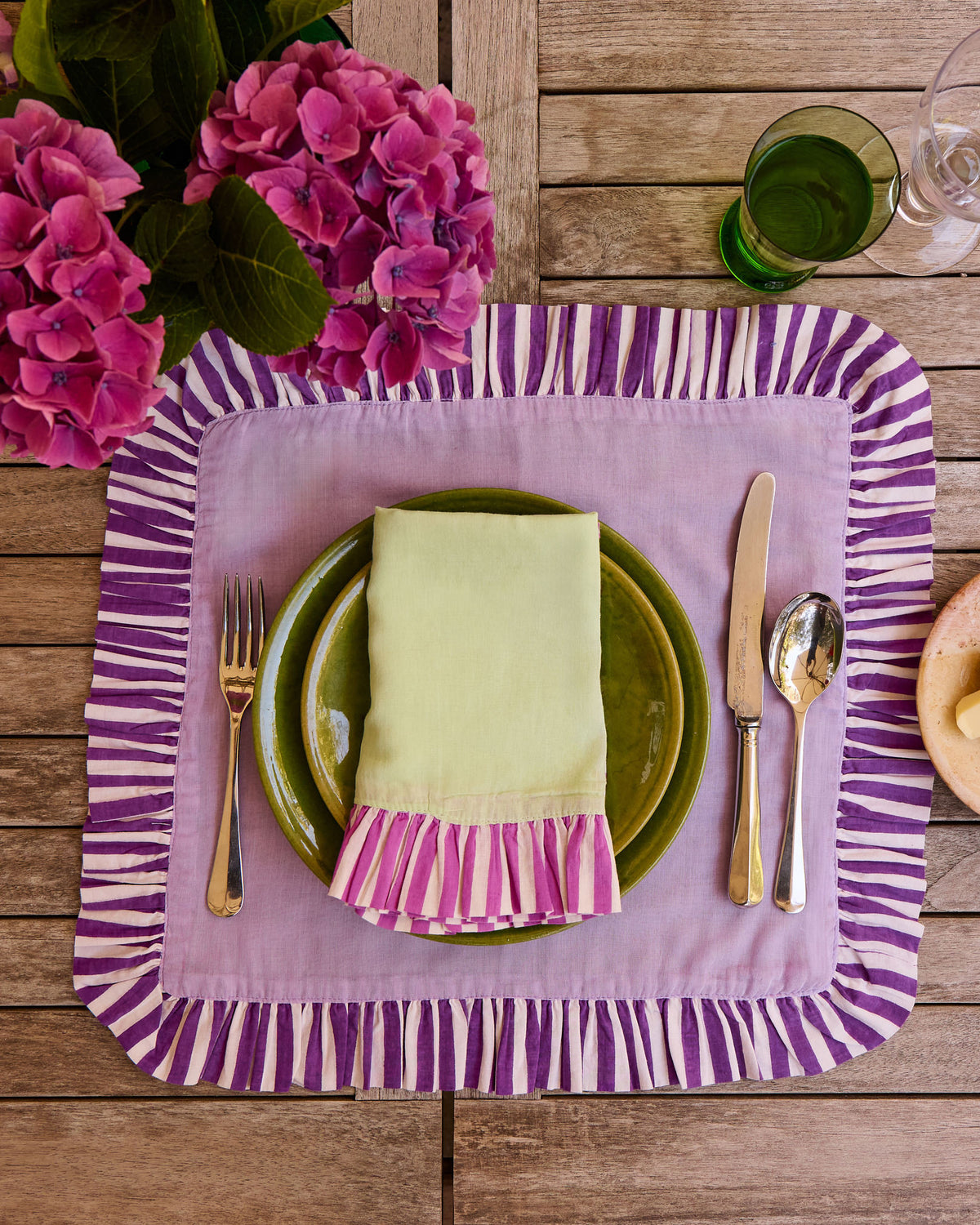 Pair of Ruffle Napkins, Lavender & Violet