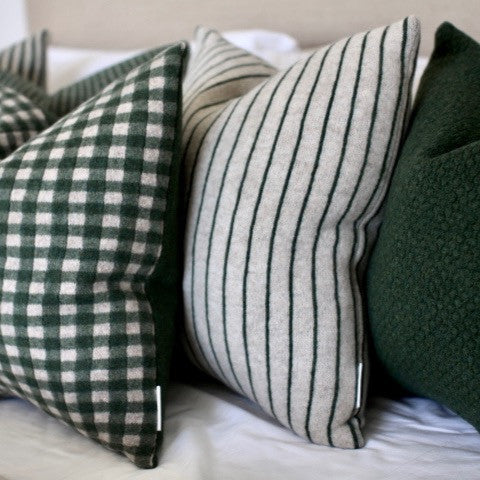 Green Bold Stripe Cushion