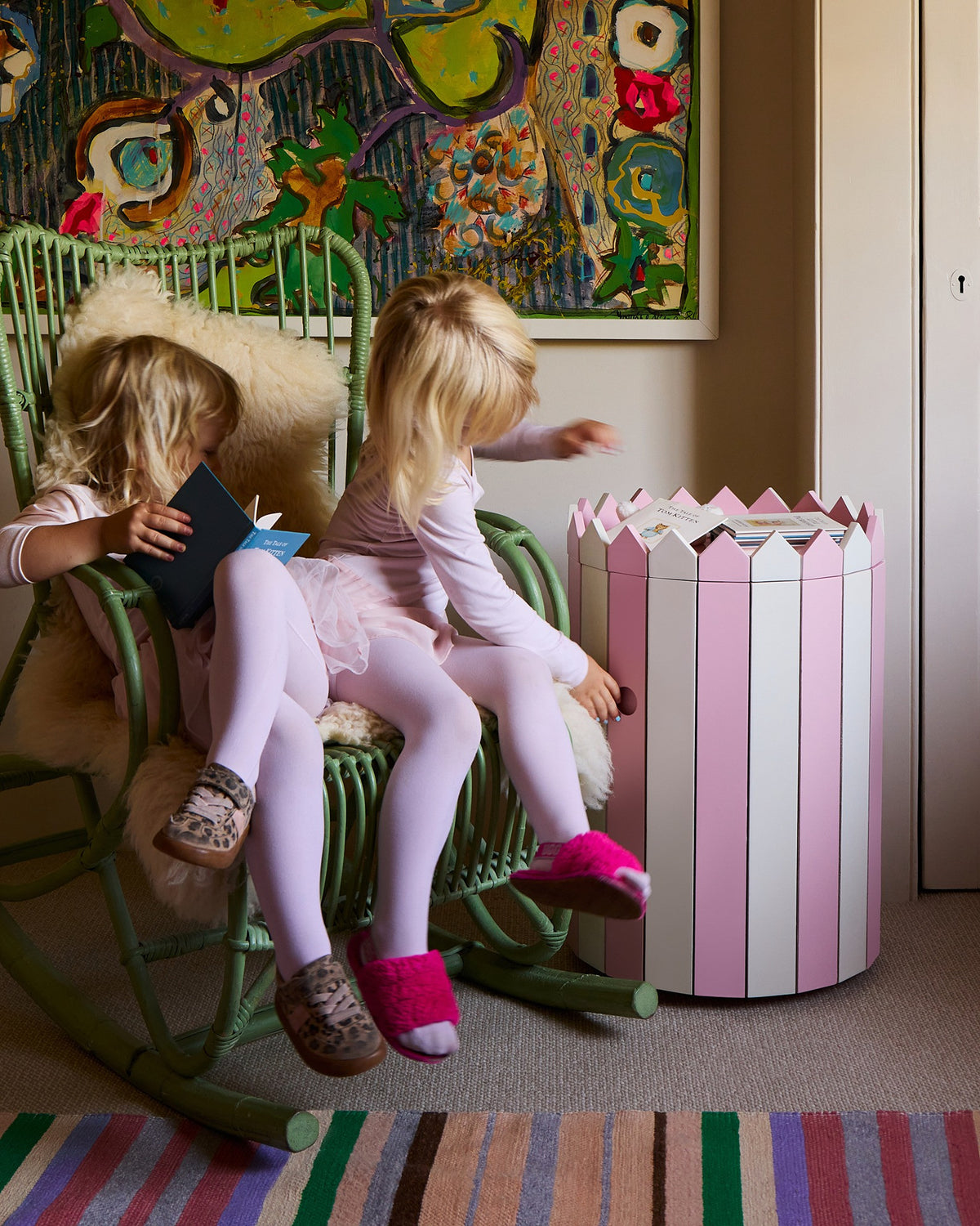 Low Barrel Table, Powder Pink