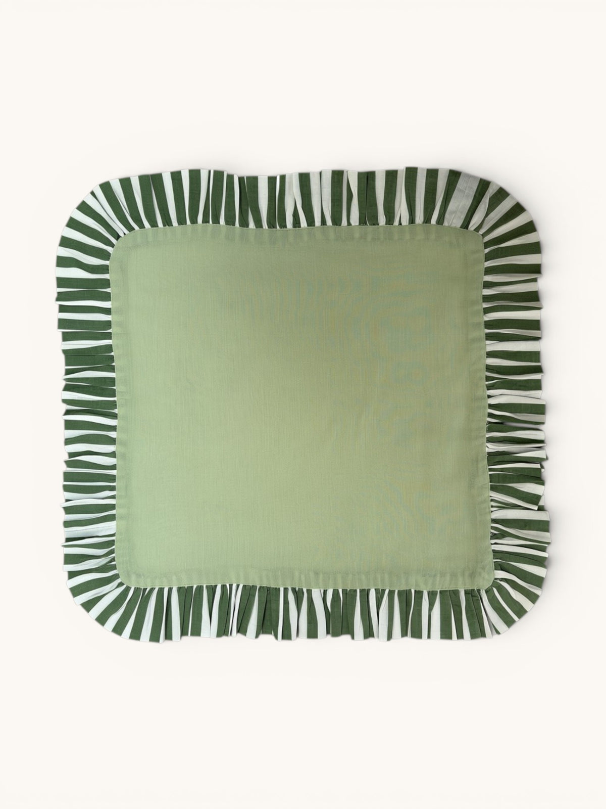 Pair of Ruffle Napkins, Mint & Forest Green