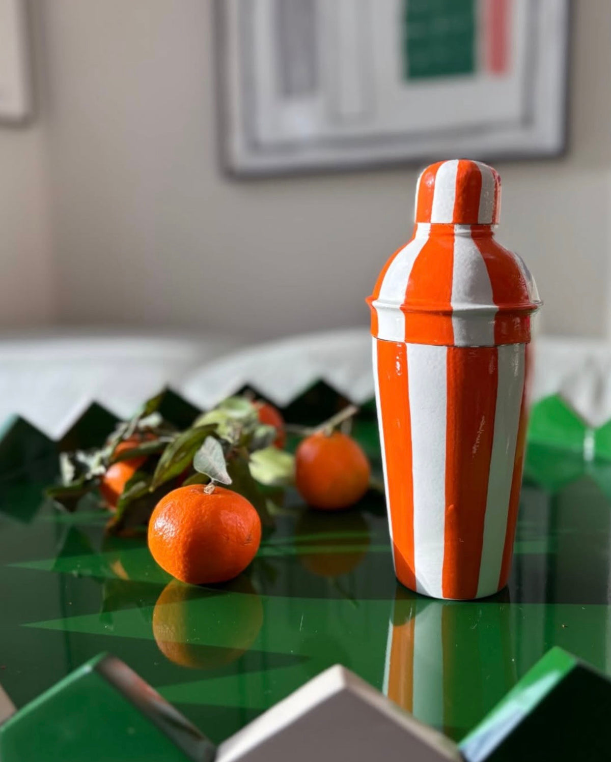 Cocktail Shaker, Tangerine Stripe