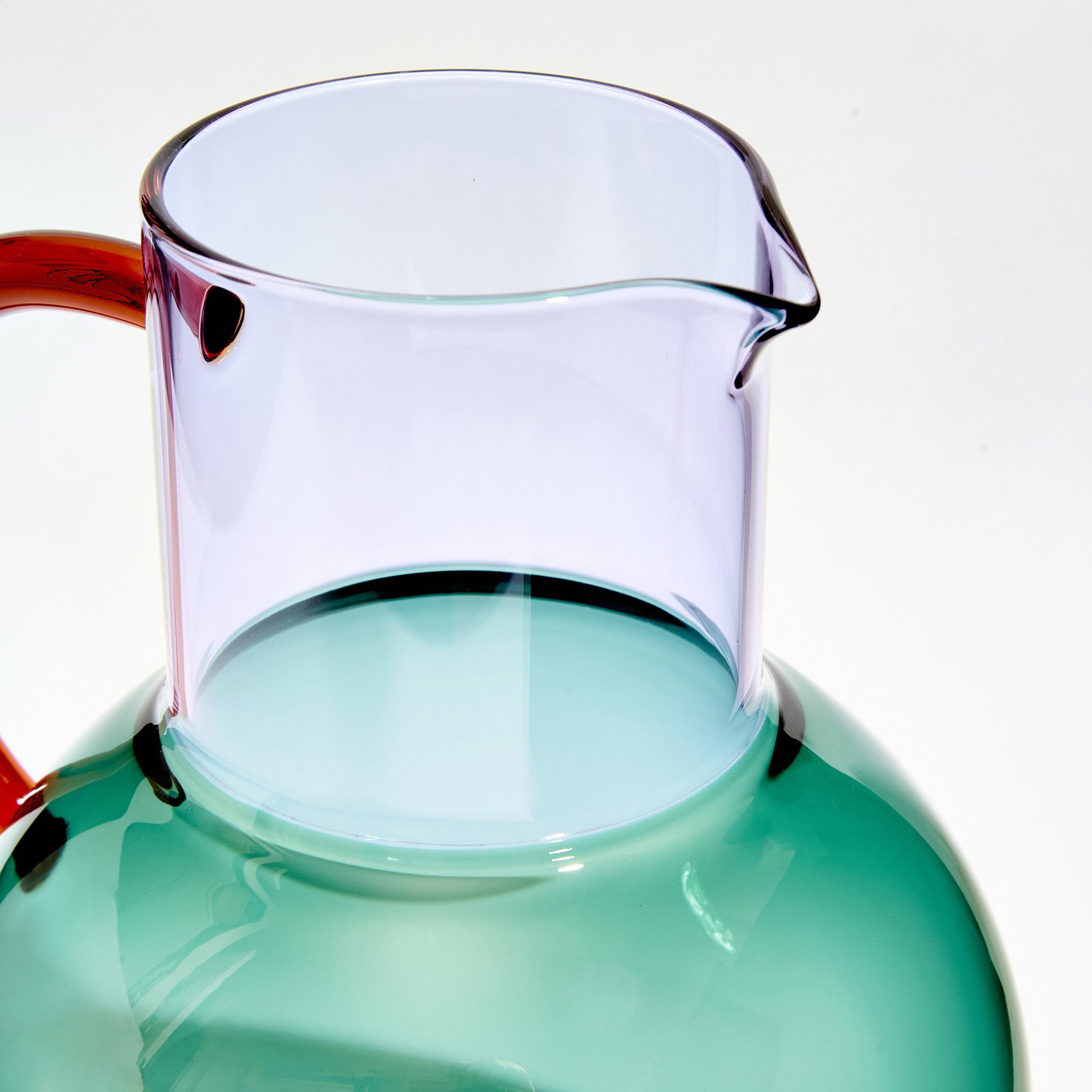 Glass Jug Large in Teal, Lilac and Amber