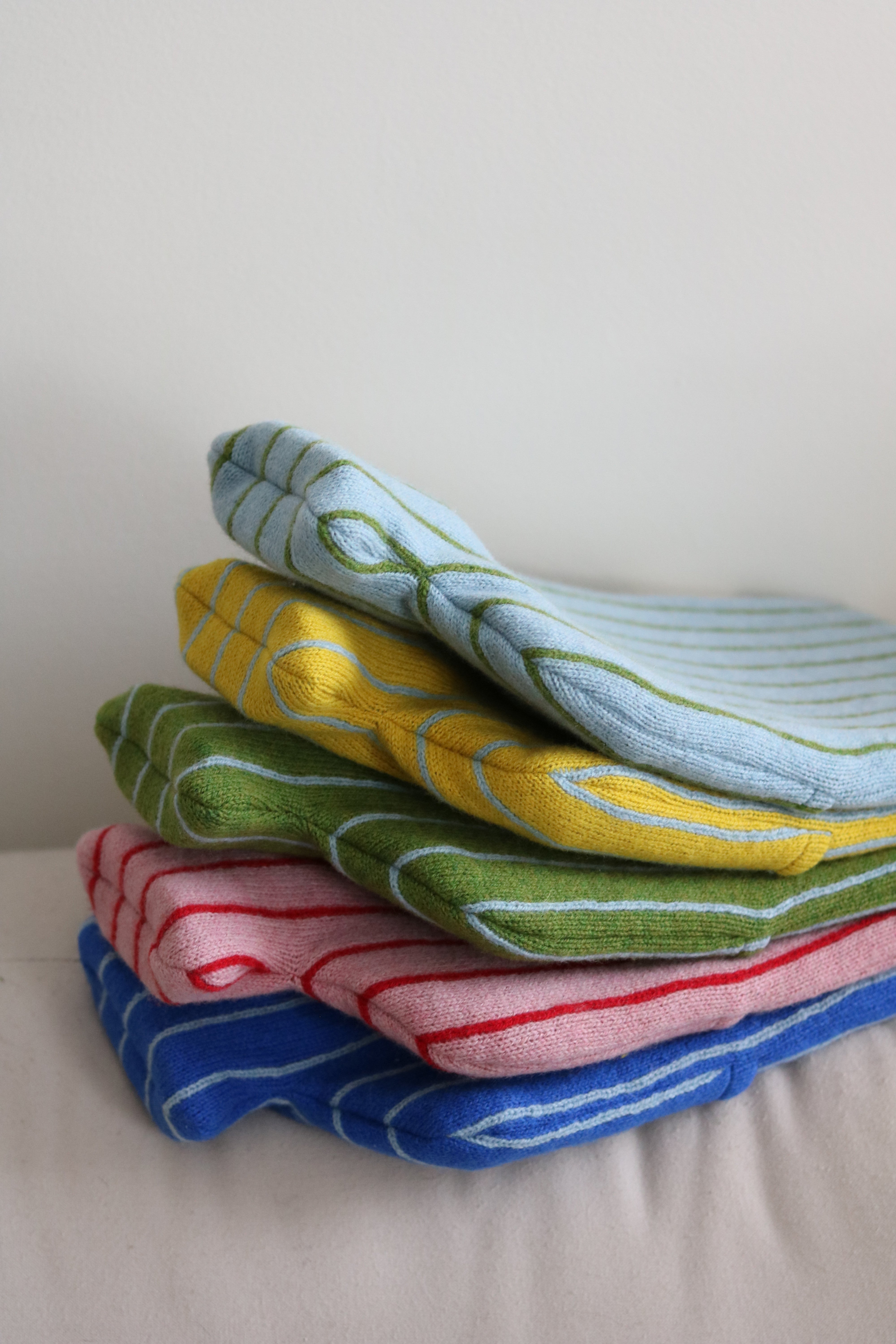 Moss and Blue Wide Stripe Hot Water Bottle