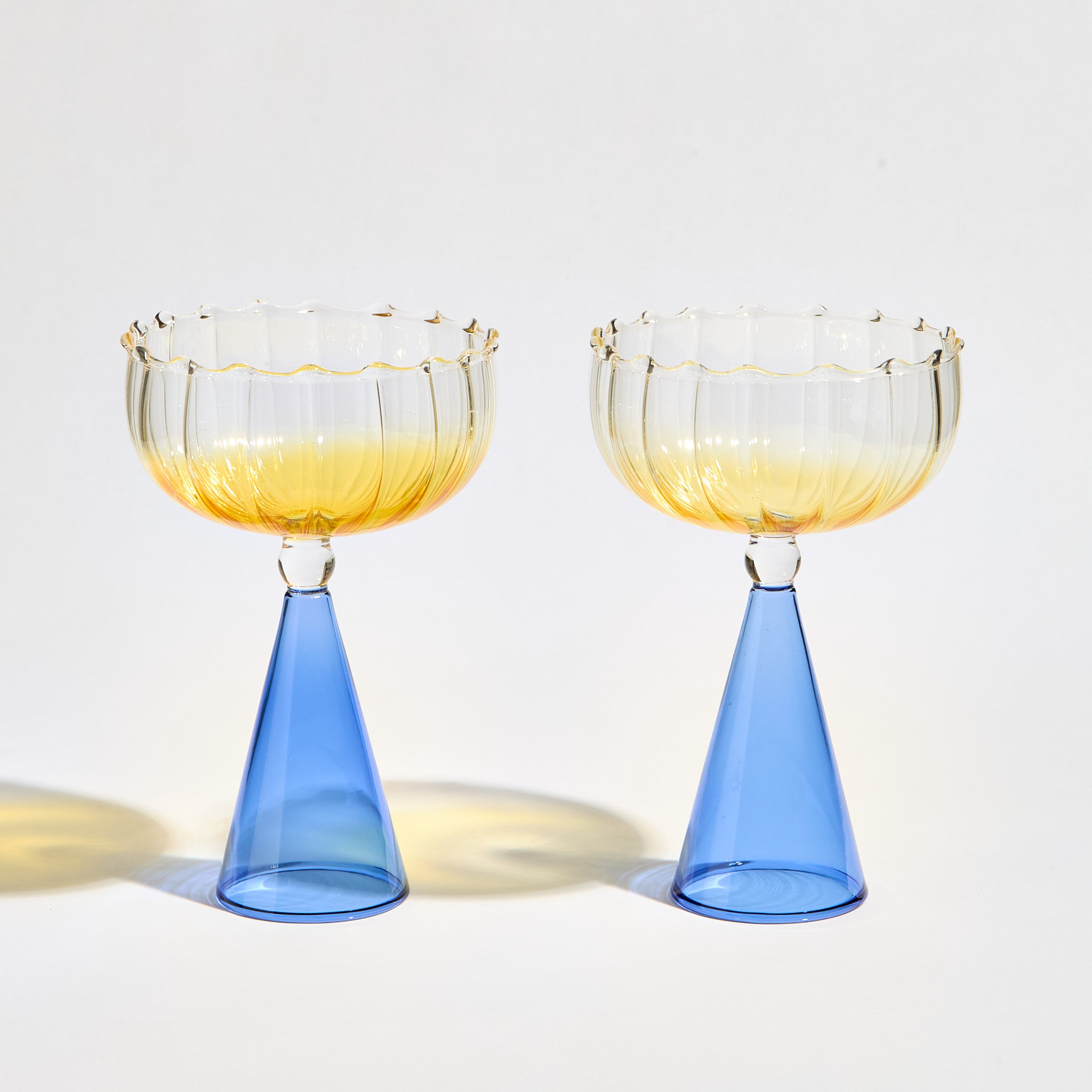 Champagne Glass - Blue & Yellow Gradient