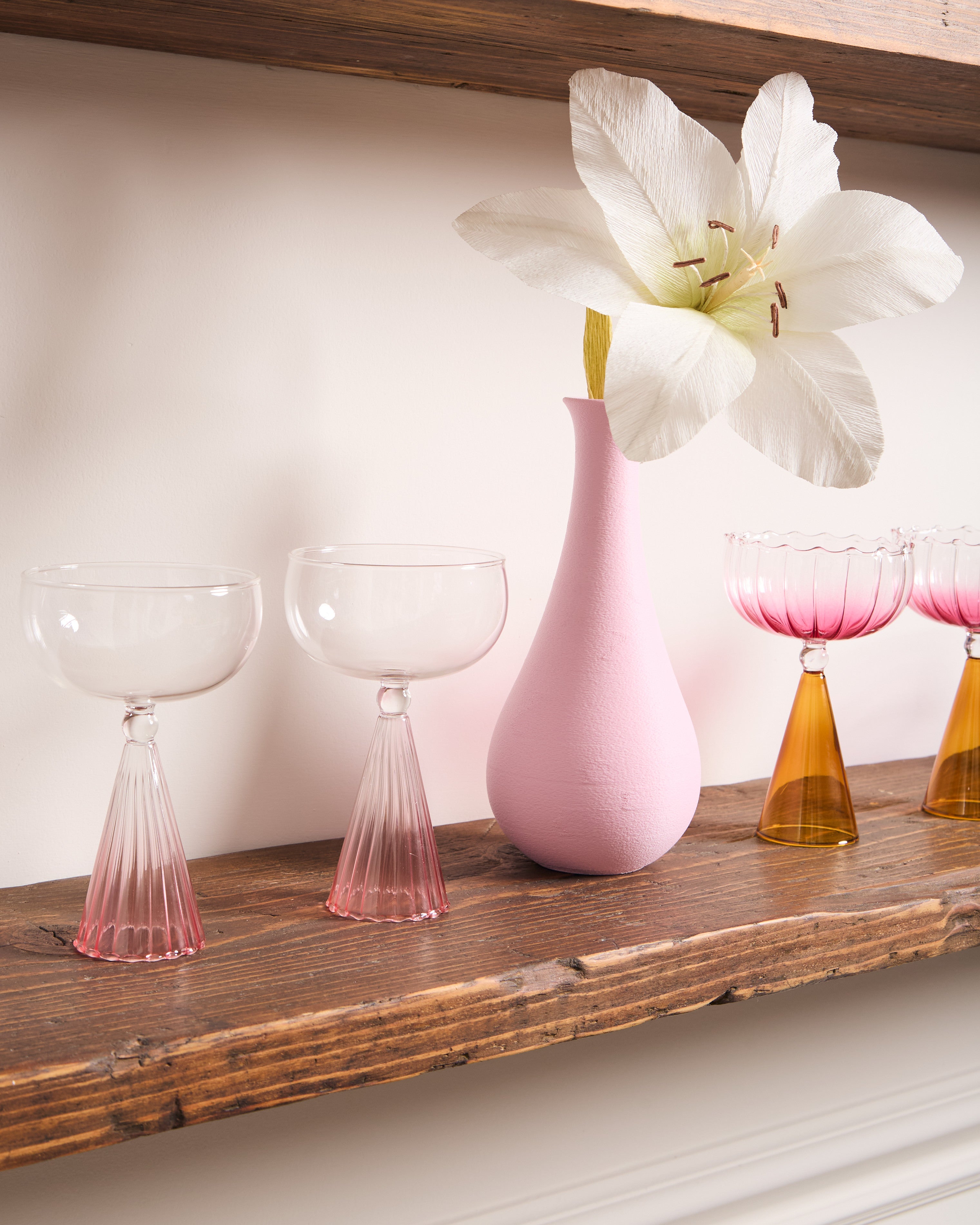 Champagne Glass - Pink / Amber