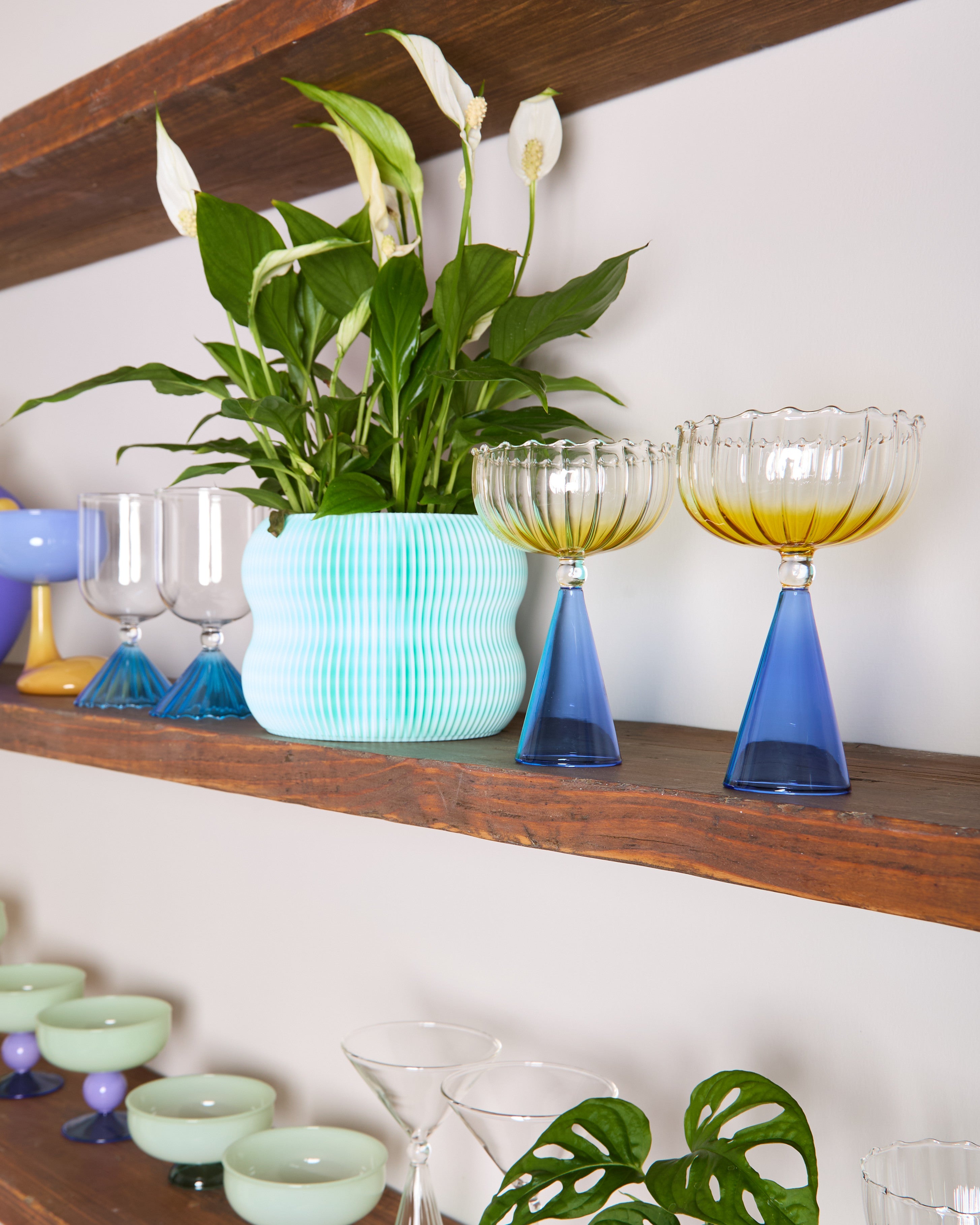 Champagne Glass - Blue & Yellow Gradient