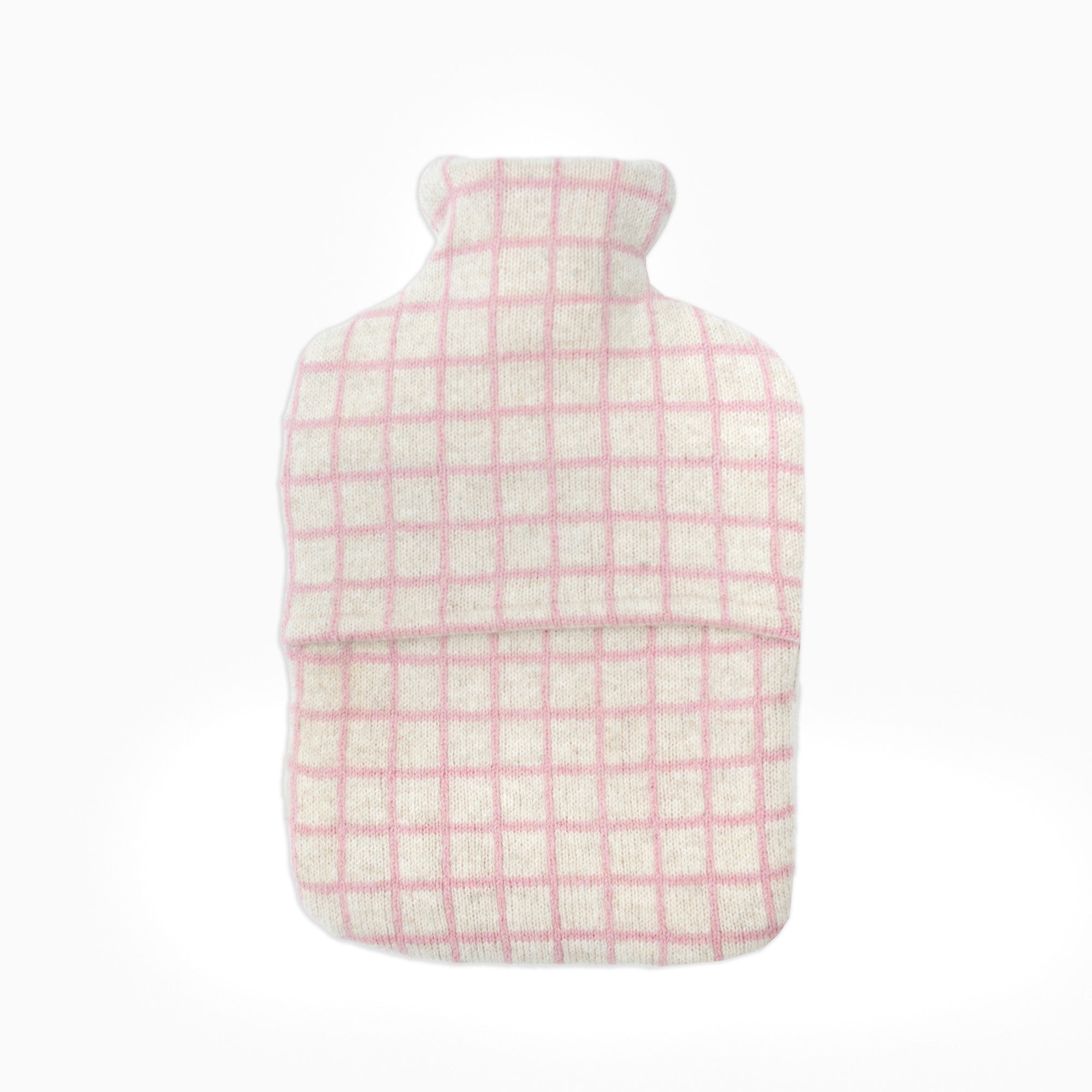 Pink Grid Hot Water Bottle
