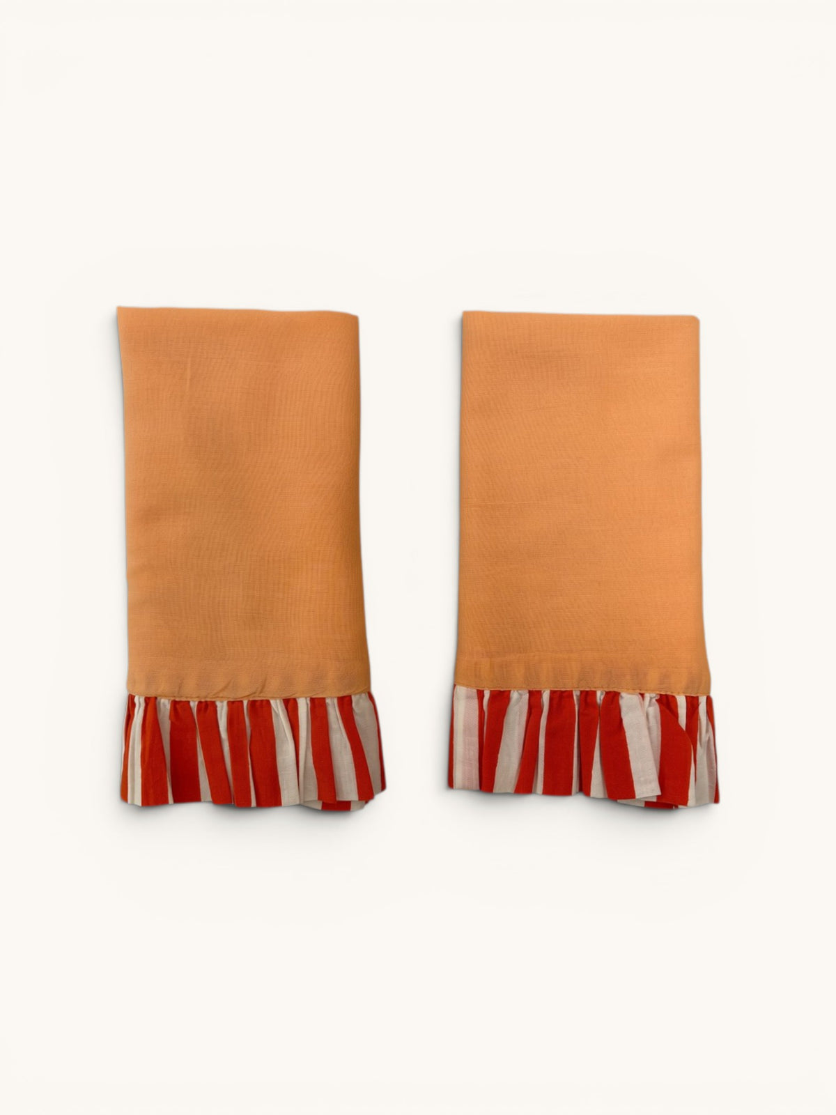 Pair of Ruffle Napkins, Peach & Tangerine