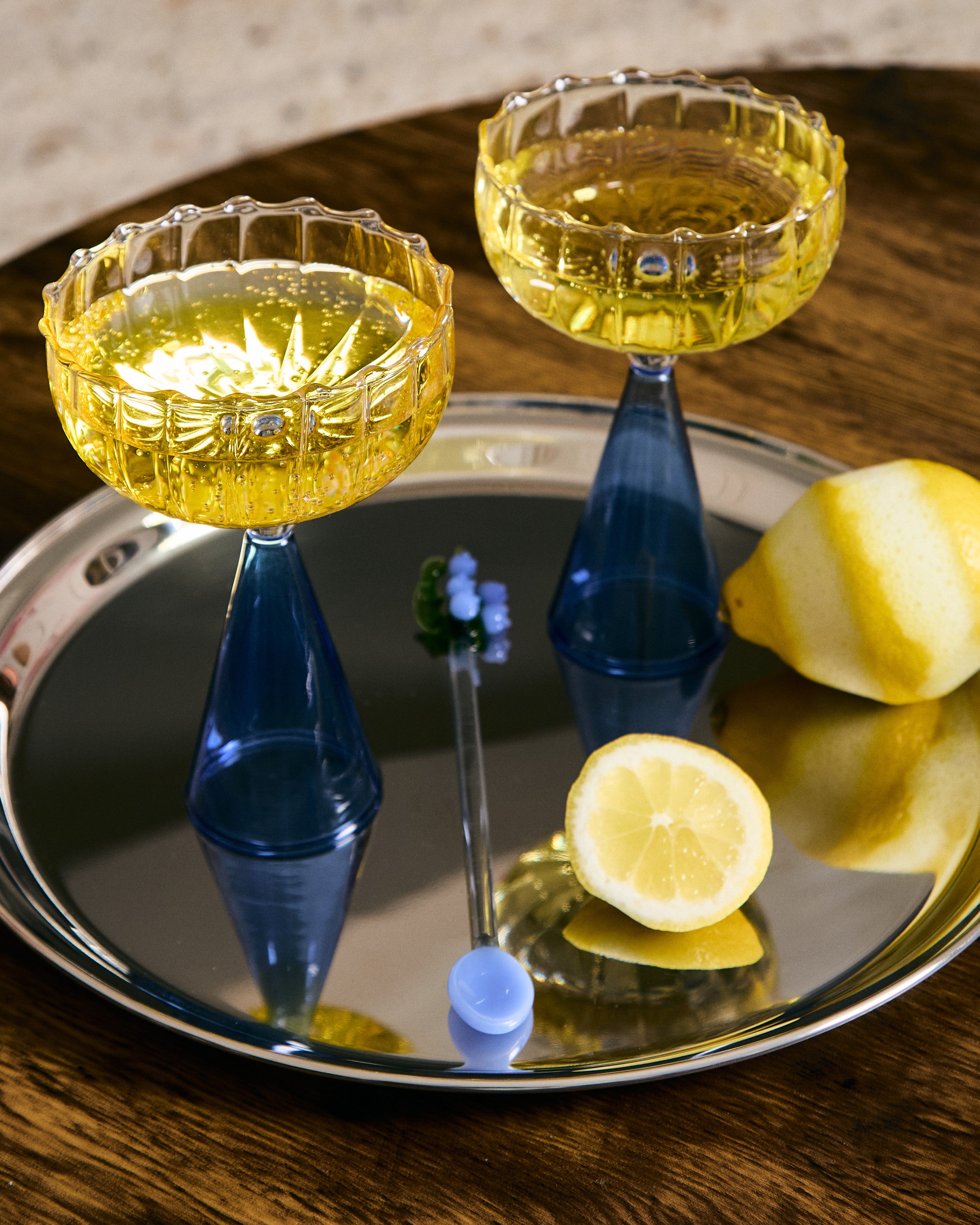 Champagne Glass - Blue & Yellow Gradient