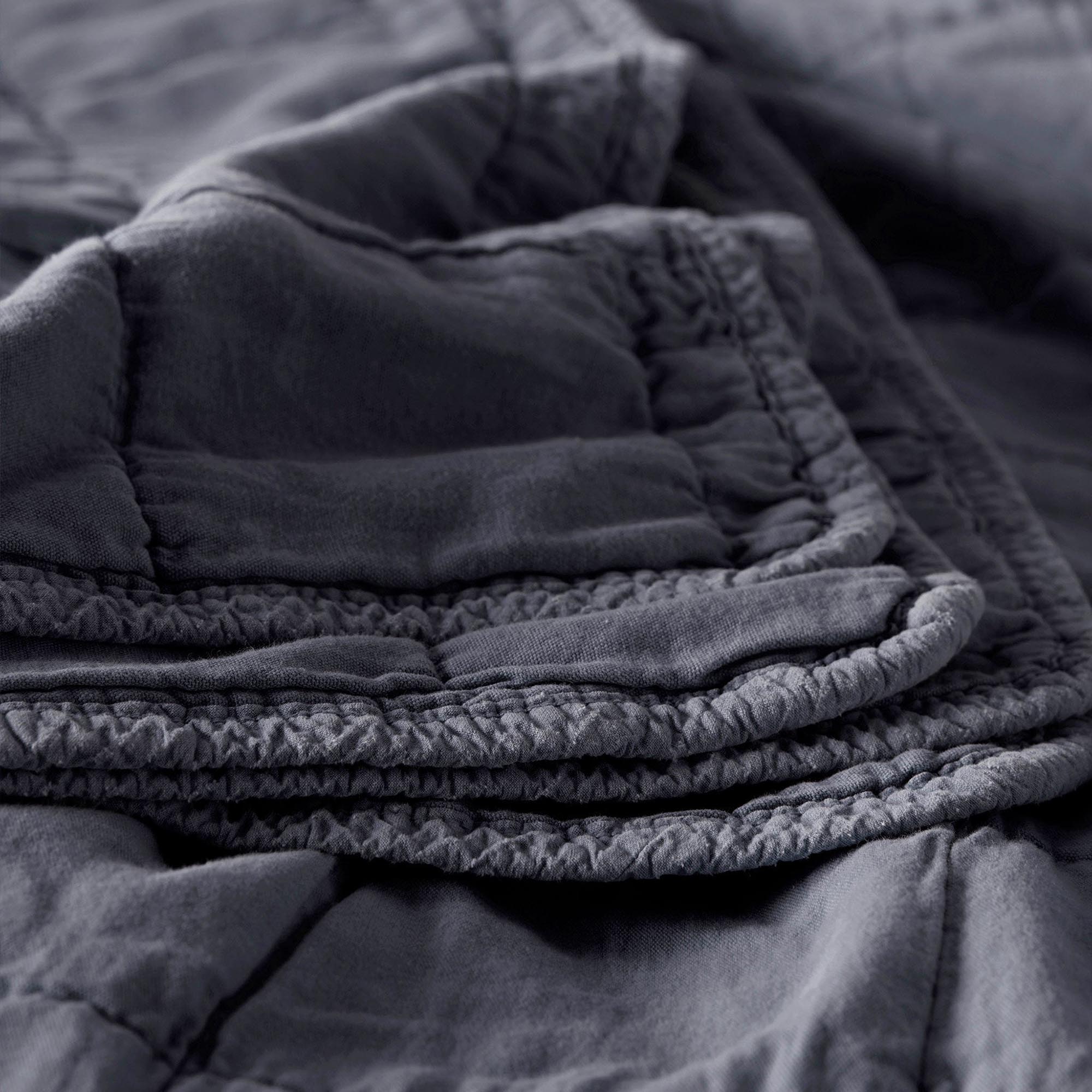 French Blue Finn 100% Cotton Quilted Throw