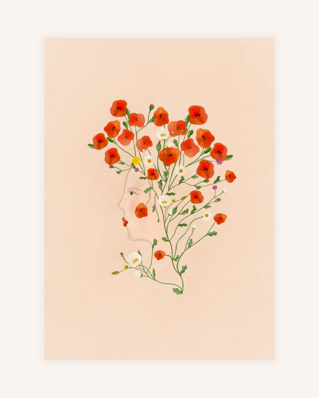 From the Poppies she bloomed Art Print