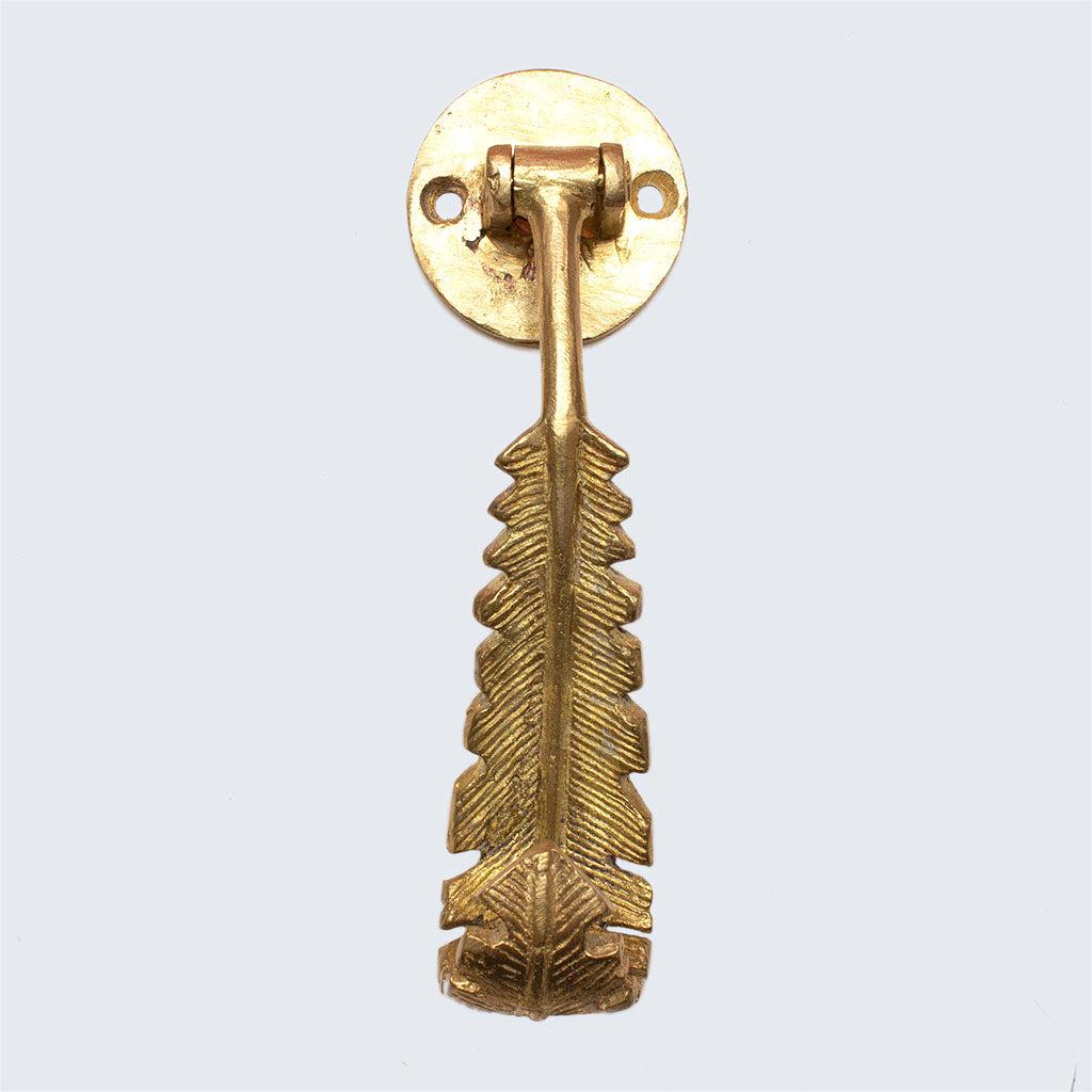 Ghanaian Ashanti Brass Door Knocker 'Feather'