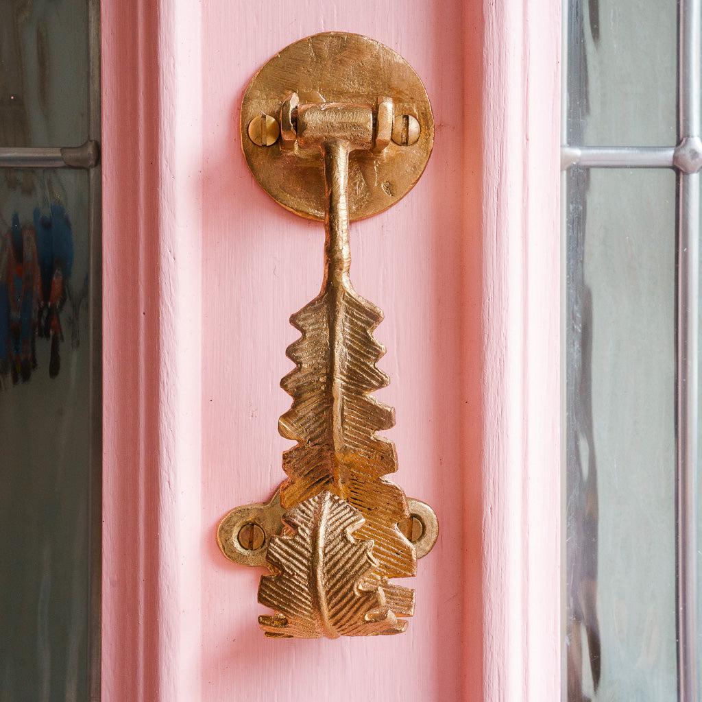Ghanaian Ashanti Brass Door Knocker 'Feather'