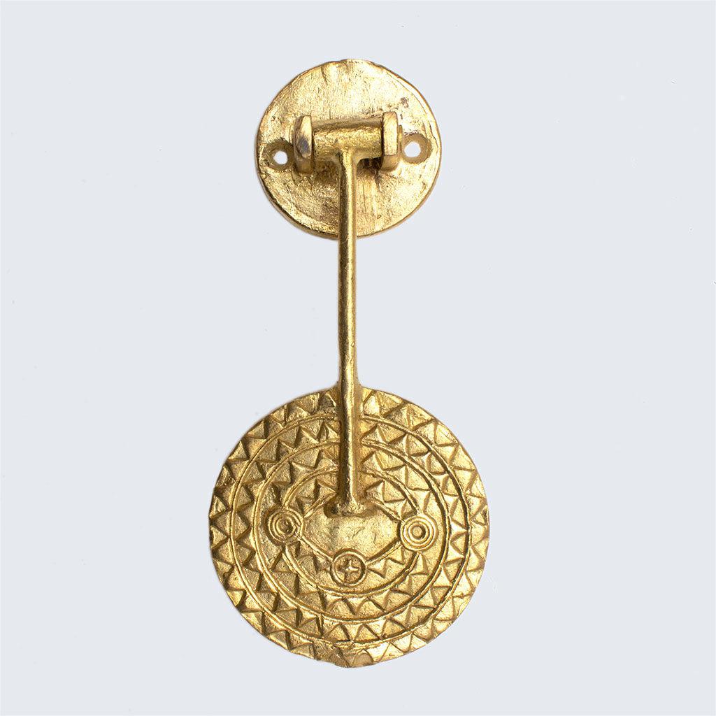 Ghanaian Ashanti Brass Door Knocker 'Sun Mask'