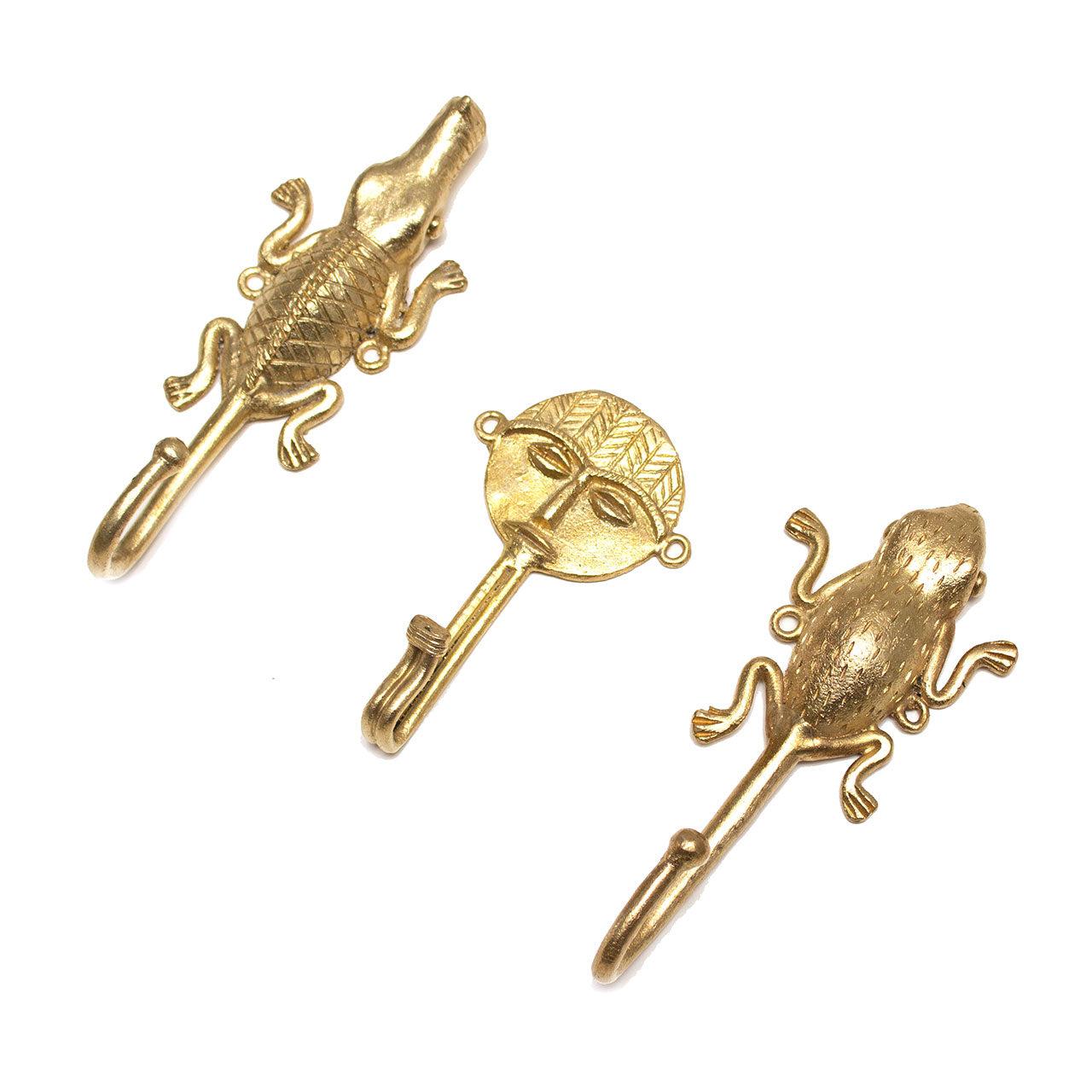 Ghanaian Ashanti Brass Hook 'Round Face Mask'