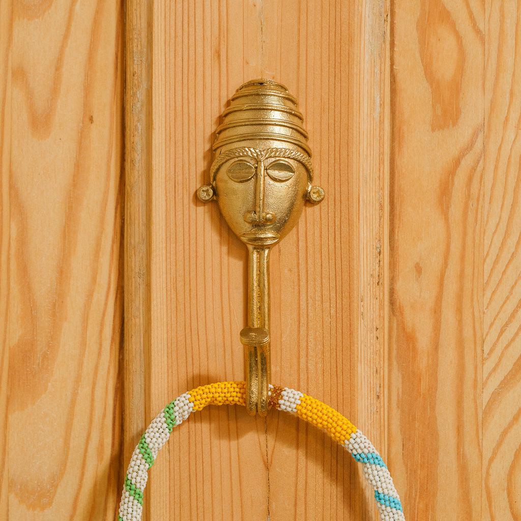 Ghanaian Ashanti Brass Hook 'Striped Mask'