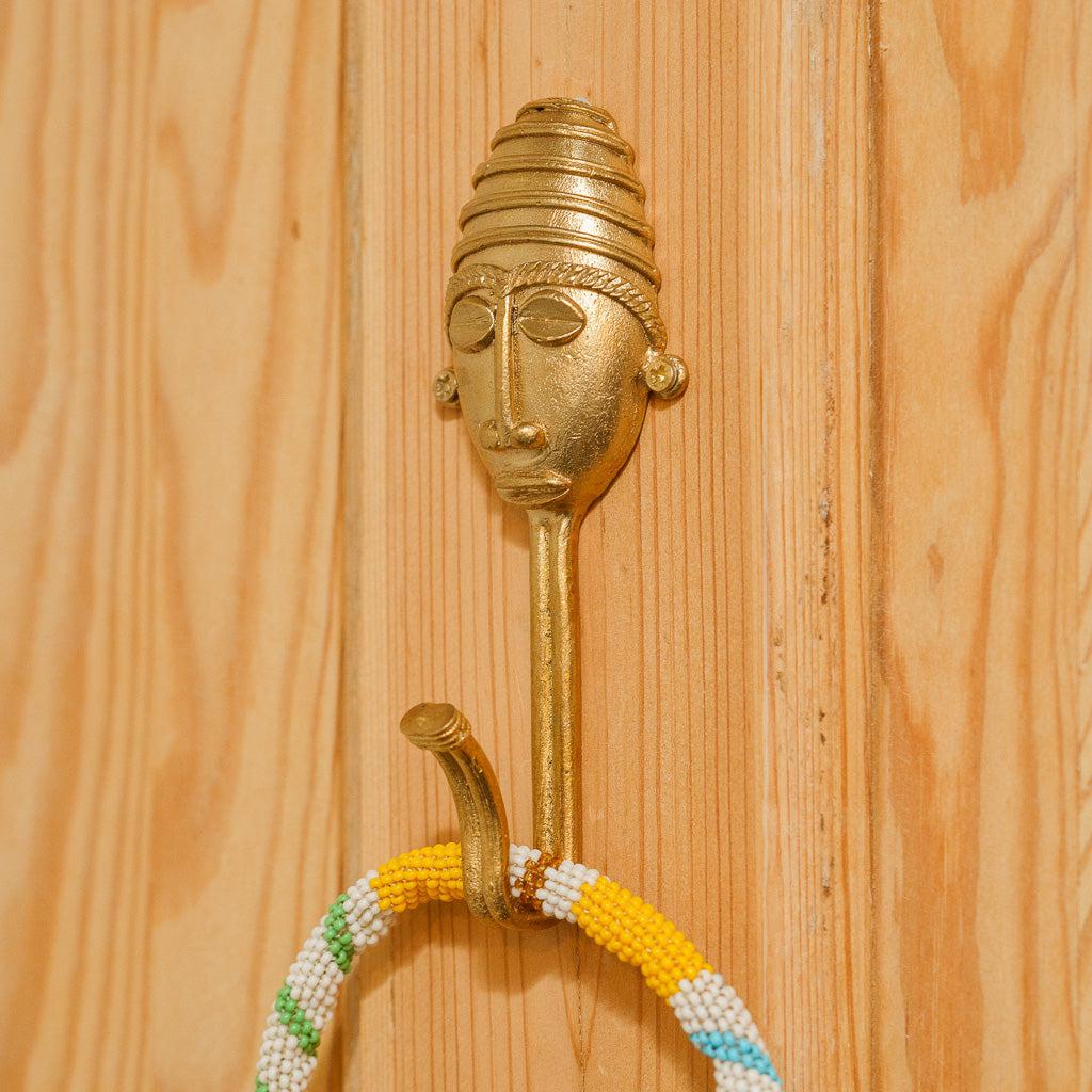 Ghanaian Ashanti Brass Hook 'Striped Mask'