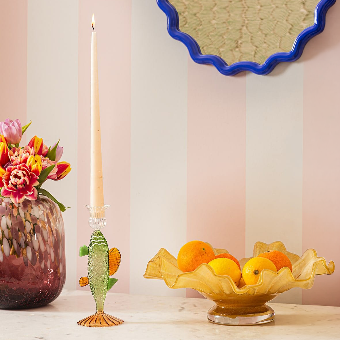 Ginny's Glass Seabass Candle Holder