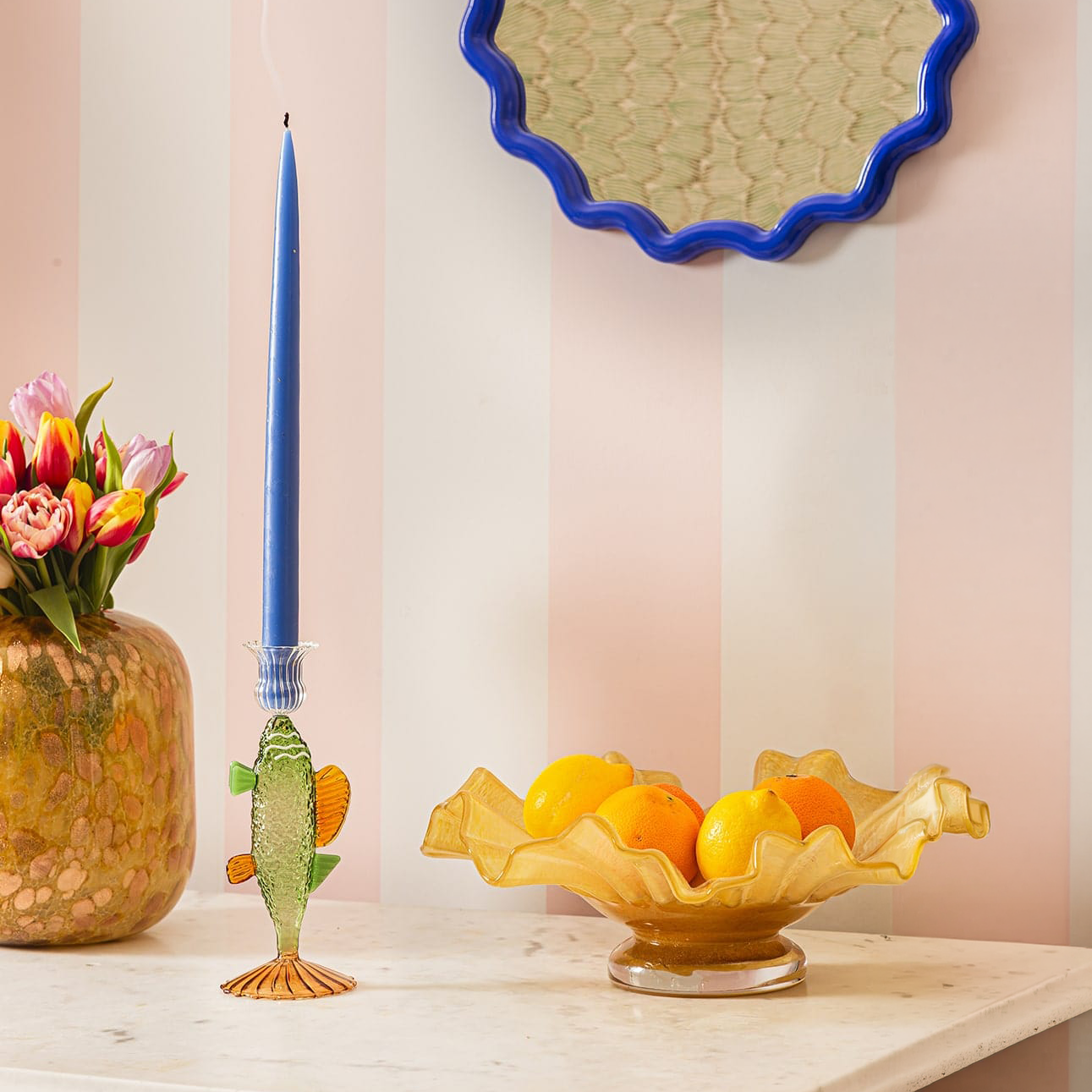 Ginny's Glass Seabass Candle Holder
