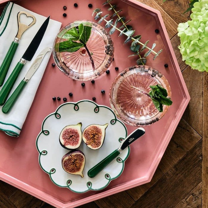 Glorious Green Scalloped Side Plates | Set of 4