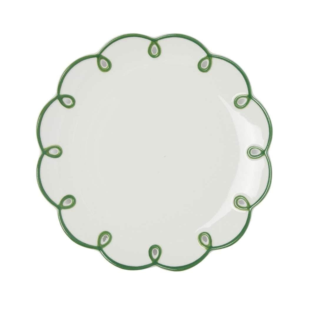 Glorious Green Scalloped Side Plates | Set of 4