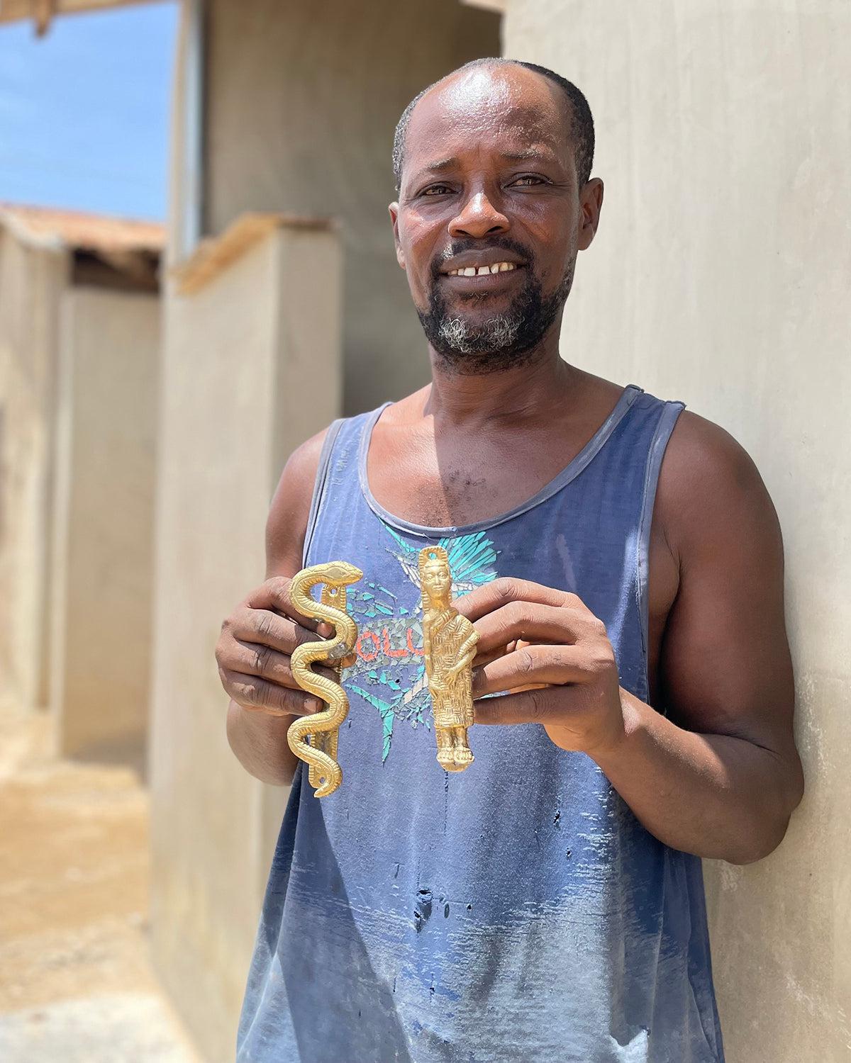 Ghanaian Ashanti Brass Door Knocker 'Shell'