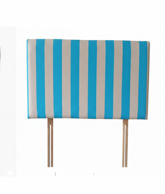 Striped Upholstered Linen Headboard | Double