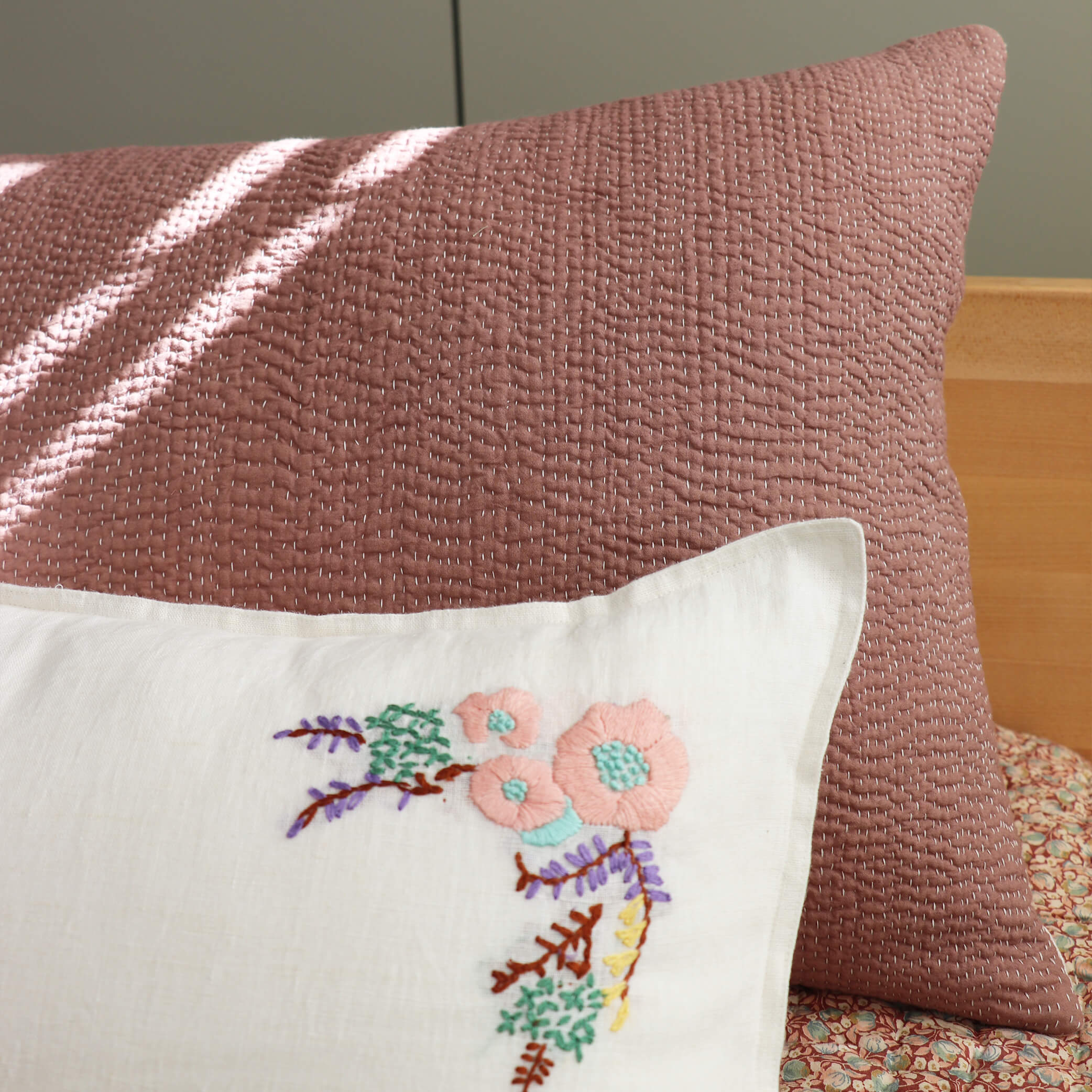 Hand Embroidered Pure Linen Cushion